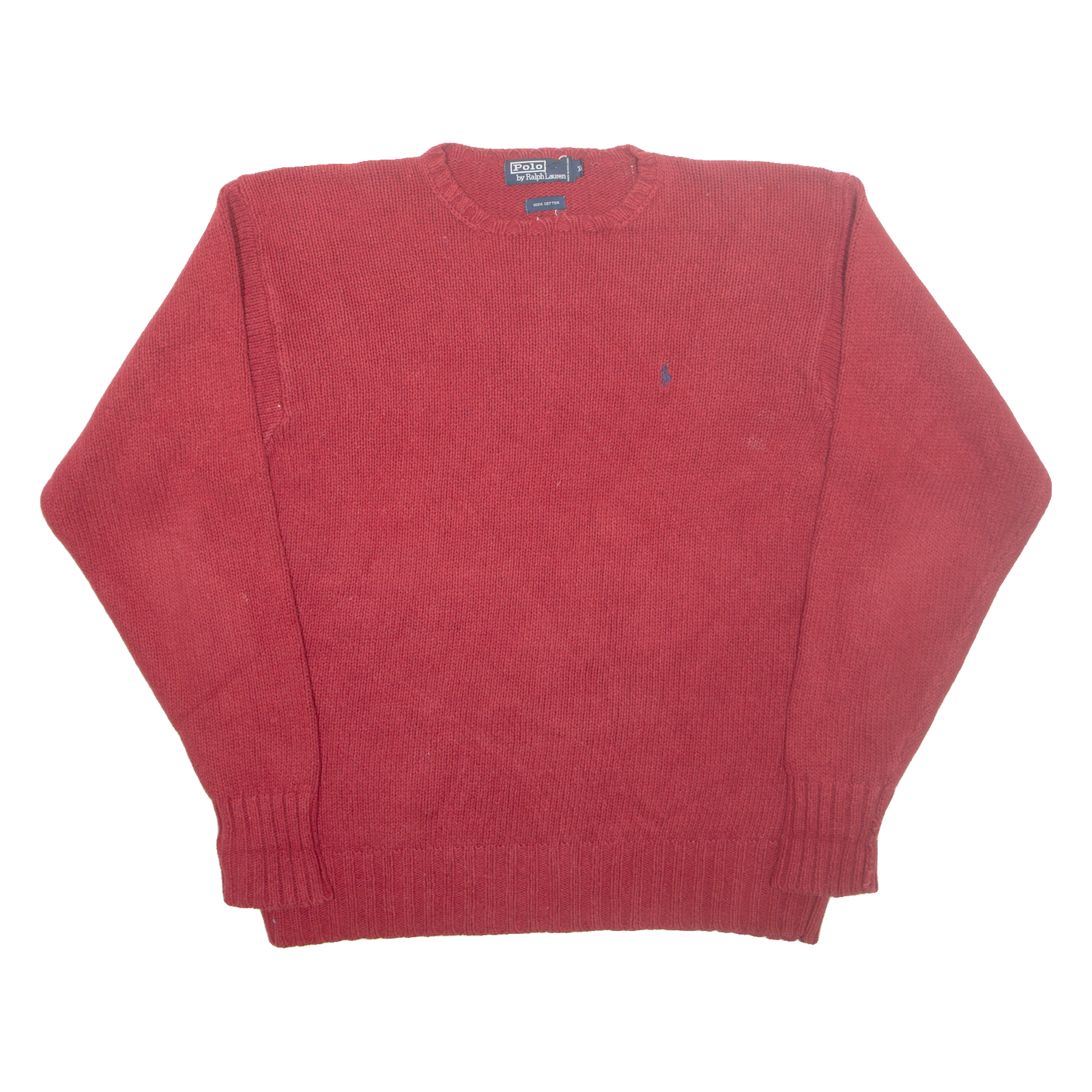 POLO RALPH LAUREN Mens Jumper Red Tight Knit XL Refurbished - N/A refurbished available on Cerqular