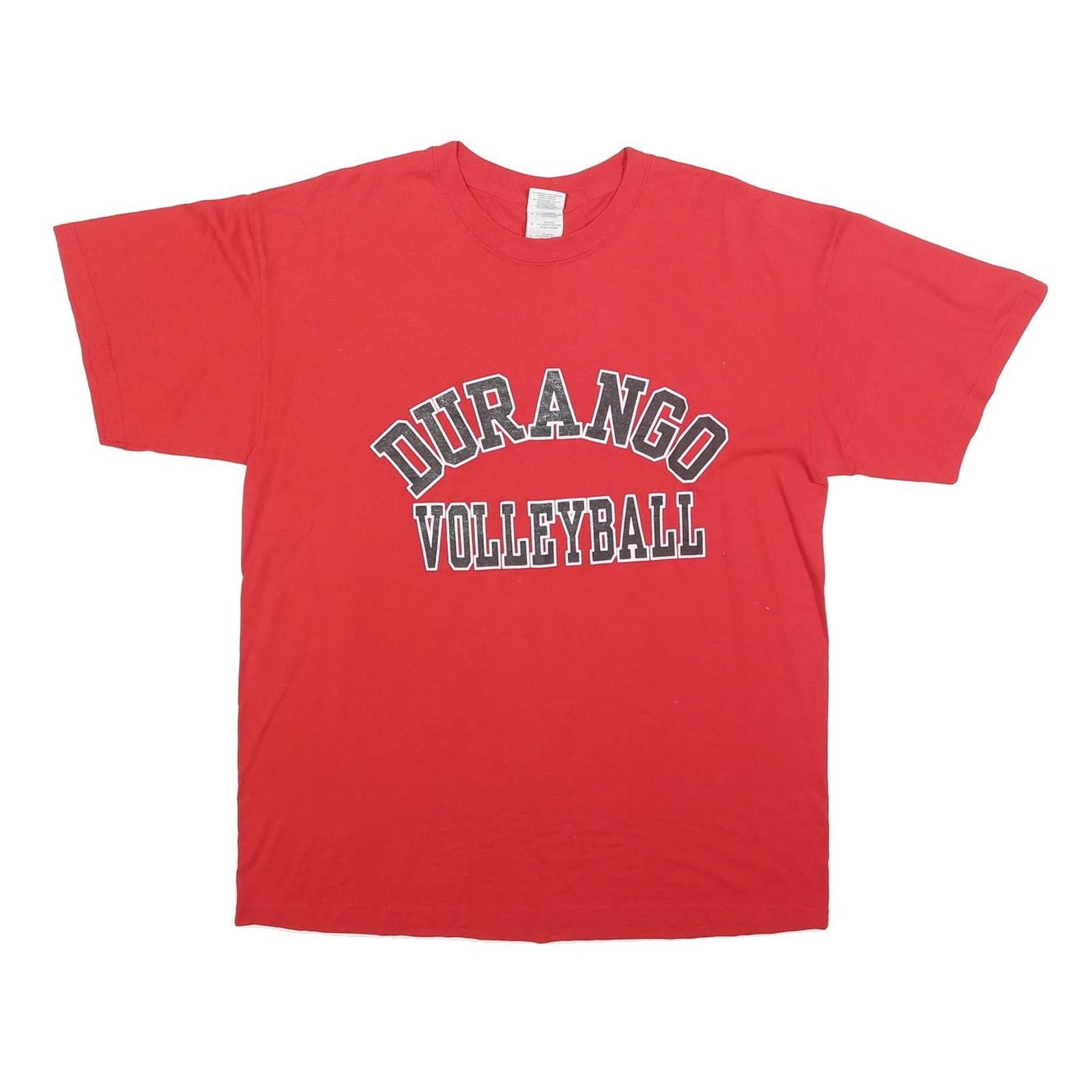 GILDAN Mens Red Durango Volleyball Graphic T-Shirt L Crew Neck Short Sleeve Refurbished - N/A refurbished available on Cerqular