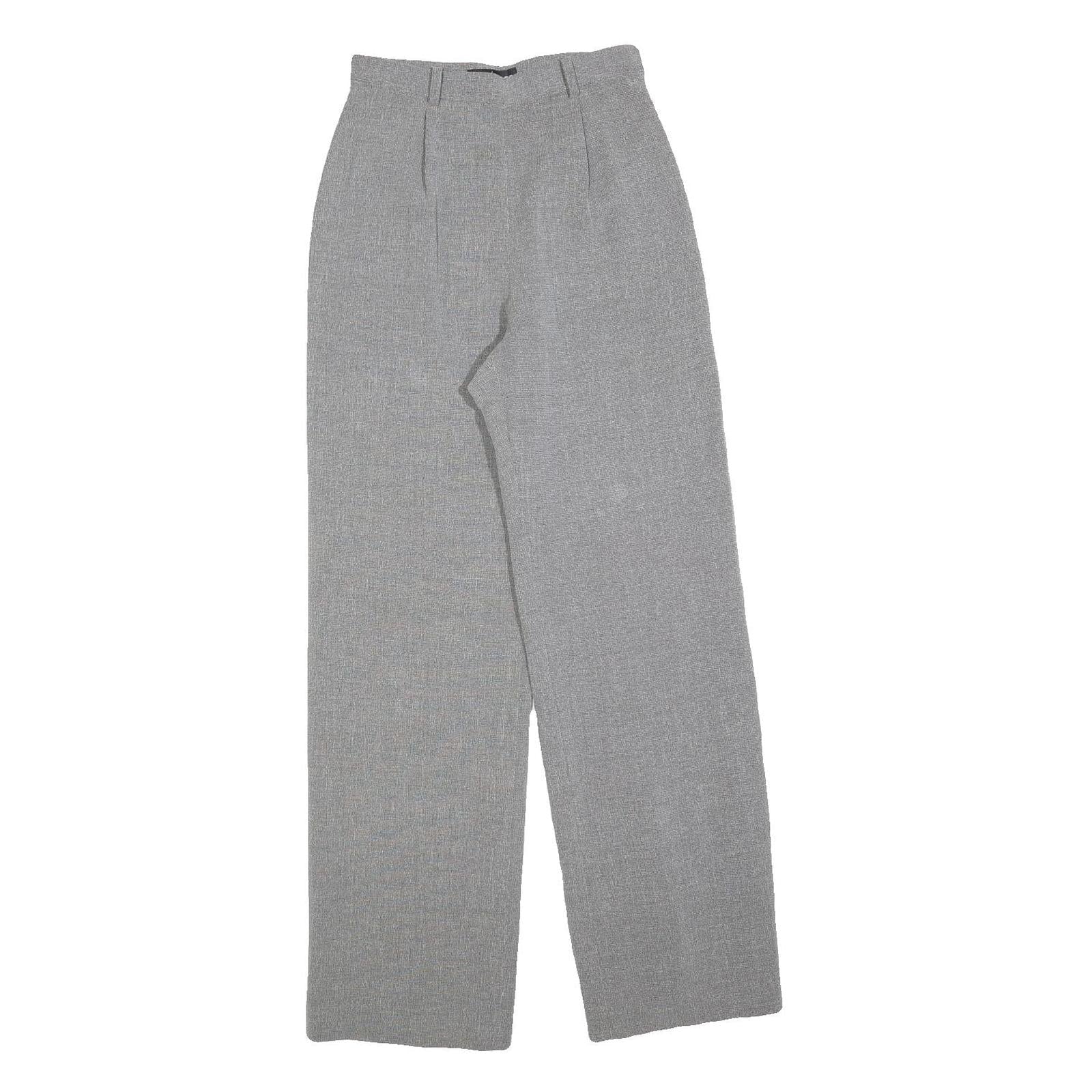 FINAL STAGE Womens Grey Regular Fit Straight Trousers W24 L30 Smart Casual Refurbished - N/A refurbished available on Cerqular