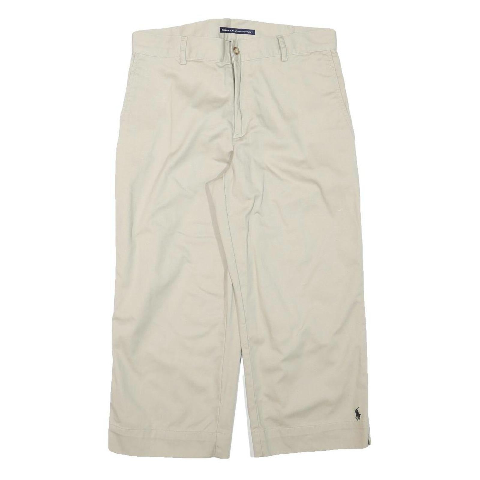 POLO SPORT RALPH LAUREN Womens Cotton Blend Beige Relaxed Straight Trousers W30 Refurbished - N/A refurbished available on Cerqular