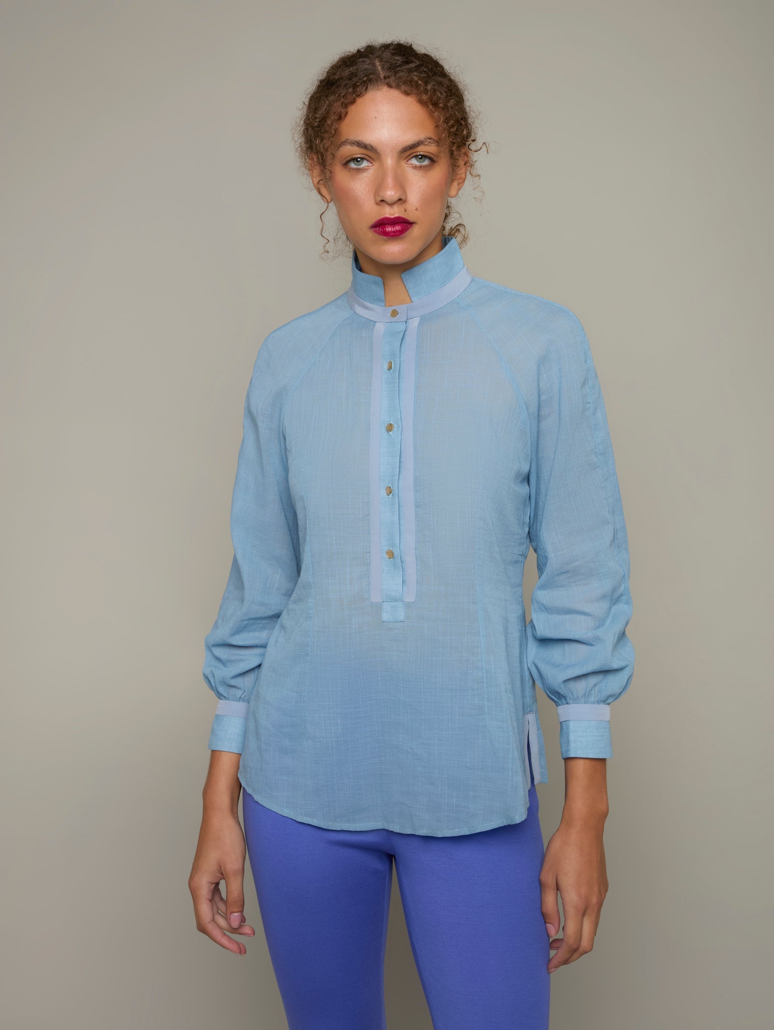 ZEPHYR | Easy Fit Raglan Blouse | Color: Pale Denim | Size: XS Refurbished - N/A refurbished available on Cerqular