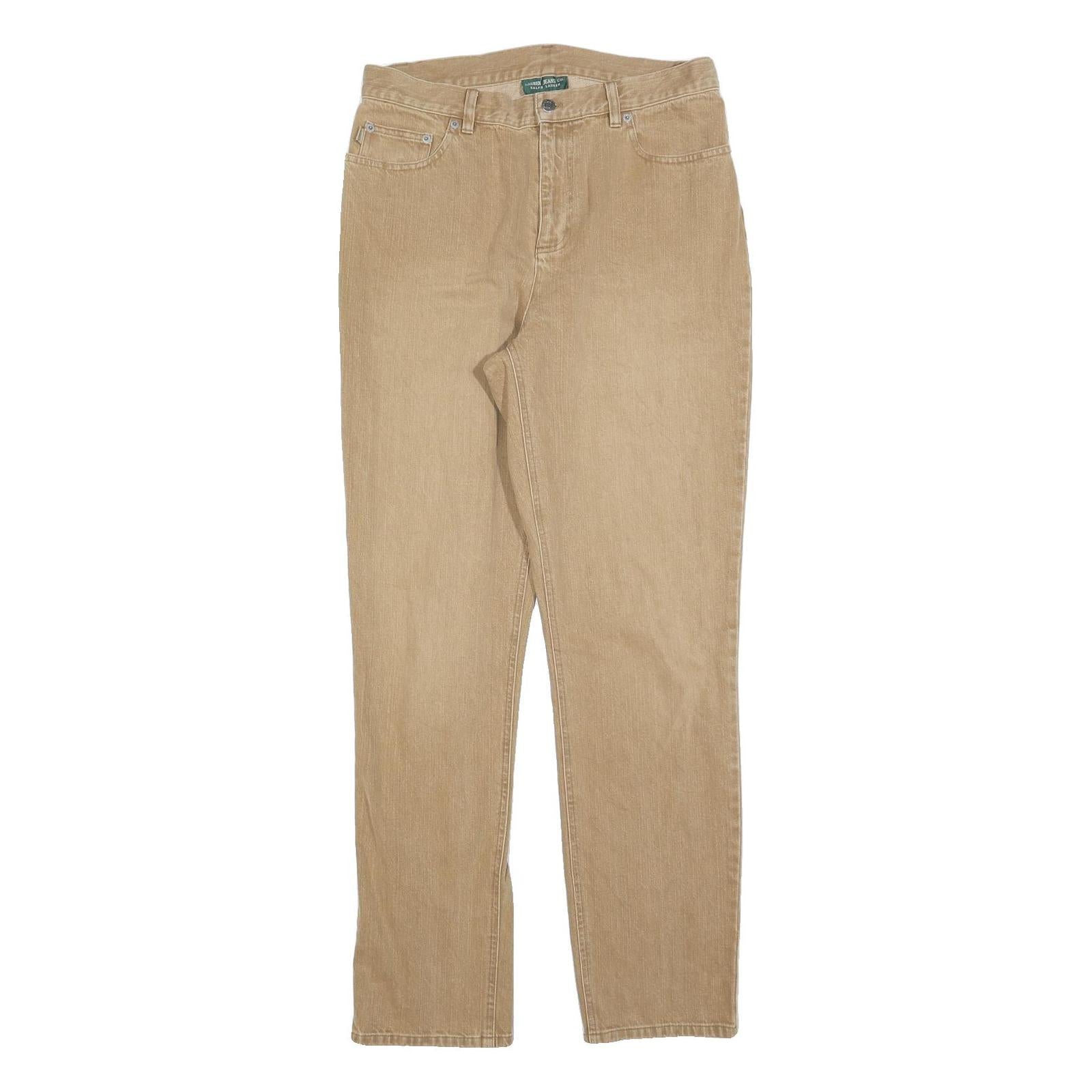 LAUREN RALPH LAUREN Womens Jeans Beige Regular Straight Denim Regular W32 L32 Refurbished - N/A refurbished available on Cerqular