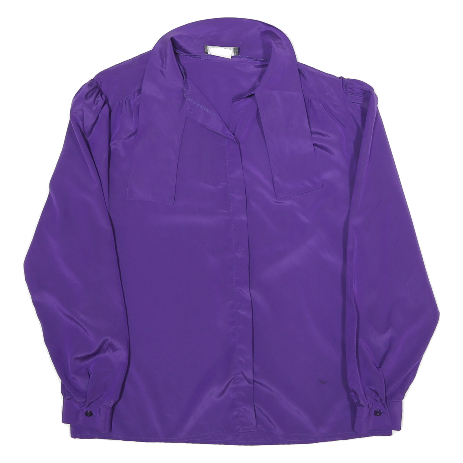 LEEMAR Womens Purple Basic Long Sleeve Collared Blouse M Satin Finish Refurbished - N/A refurbished available on Cerqular