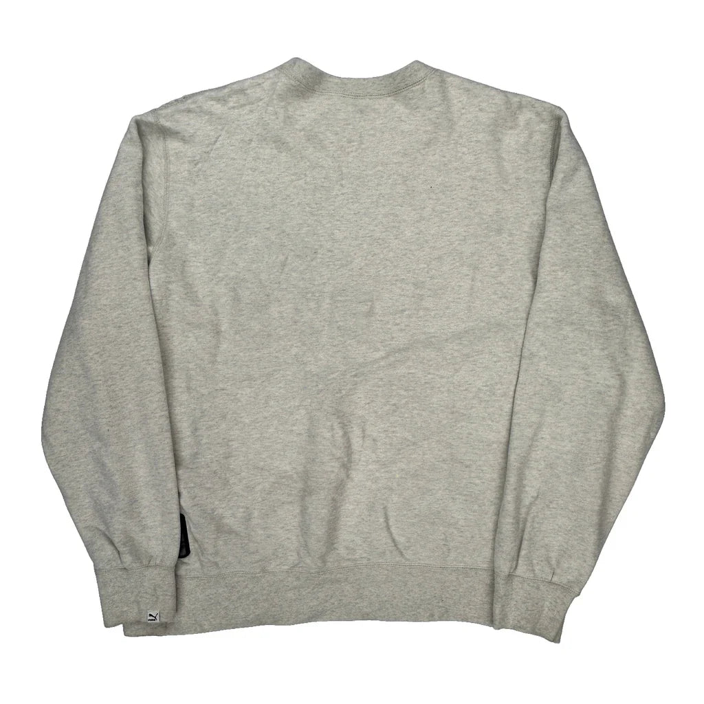 Puma Sweatshirt - 2XL Grey Cotton Blend Refurbished - Thrifted (note: this is a term often used to describe second- refurbished available on Cerqular