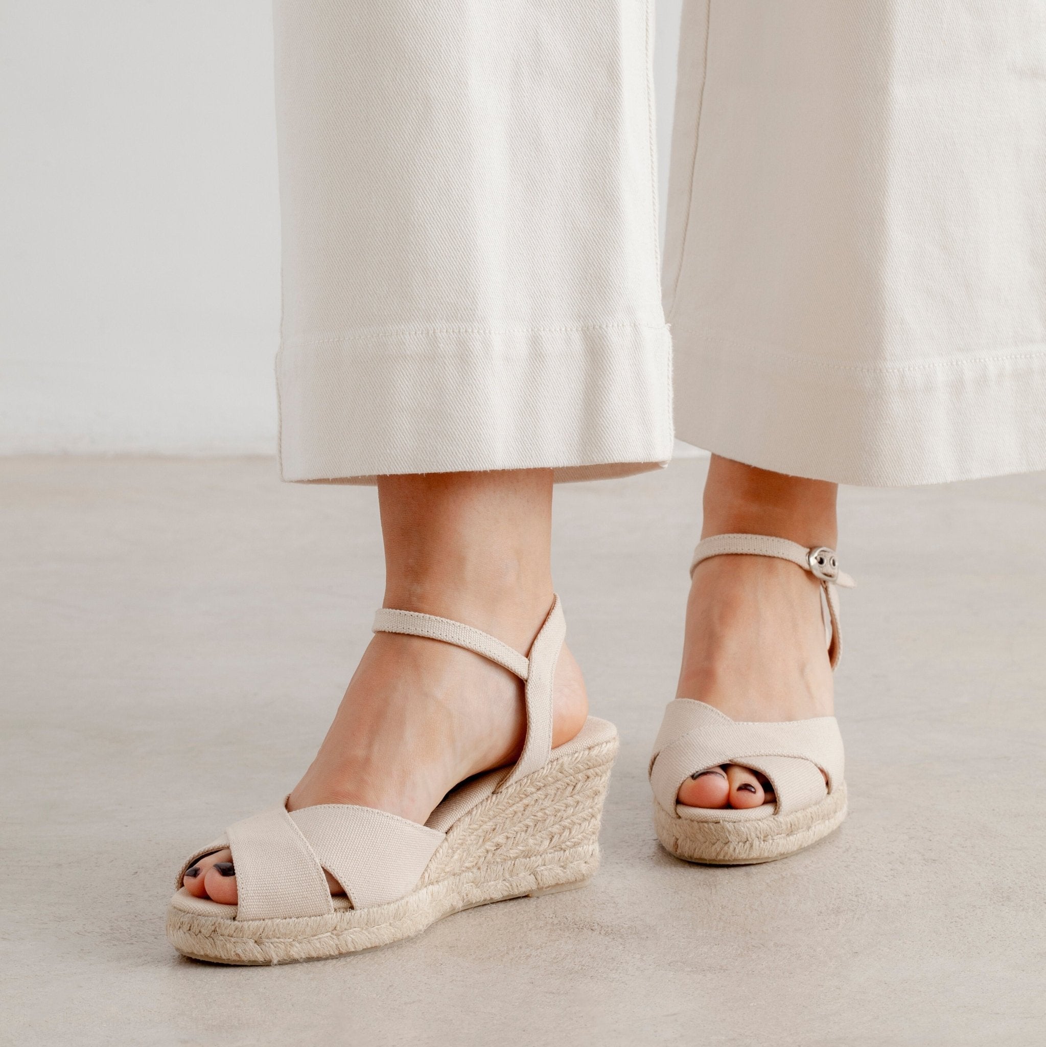 Buy Taggia Organic Canvas Eco Vegan Espadrille Wedges - Beige | Select size: 6.5 US (37EU) | Color: Beige Tan Refurbished - $125.95 Taggia Organic Canvas Eco Vegan Espadrille Wedges - Beige | Select size: 6.5 US (37EU) | Color: Beige Tan Refurbished - N/A refurbished available on Cerqular
