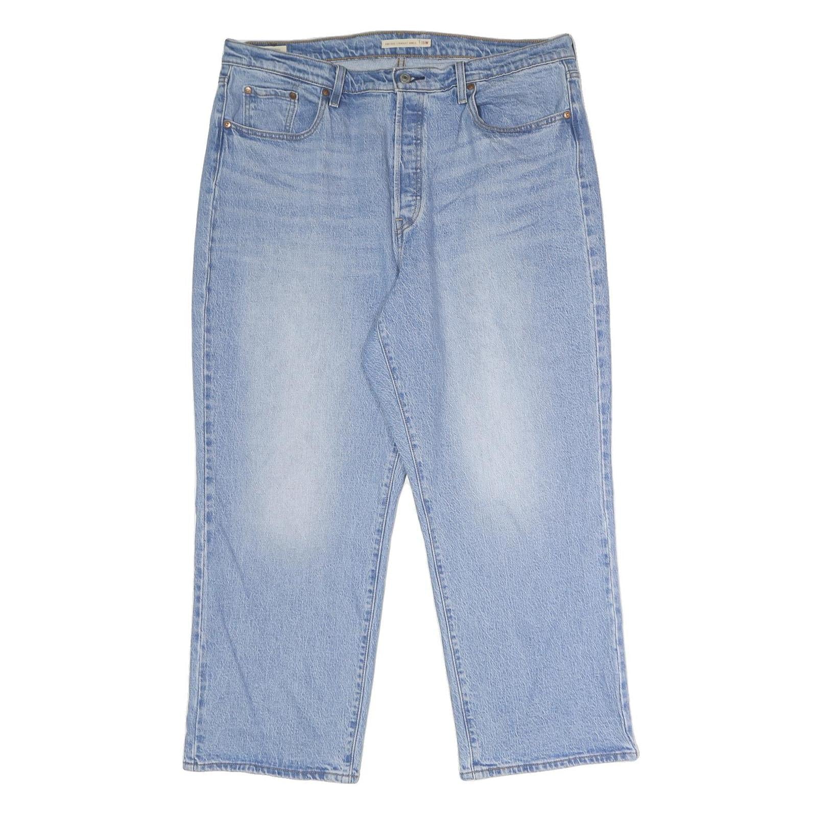 LEVI'S Ribcage Straight Ankle Womens Jeans Blue Relaxed Straight Denim Light W38 Refurbished - N/A refurbished available on Cerqular