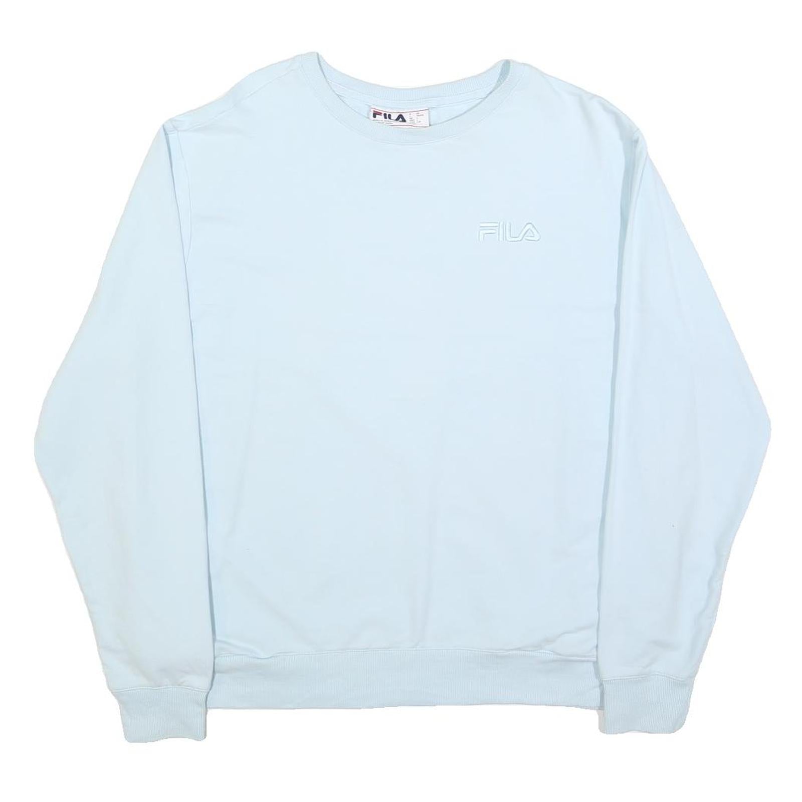 FILA Womens Blue Crew Neck L Sweatshirt Cotton Blend Pullover Casual Refurbished - N/A refurbished available on Cerqular