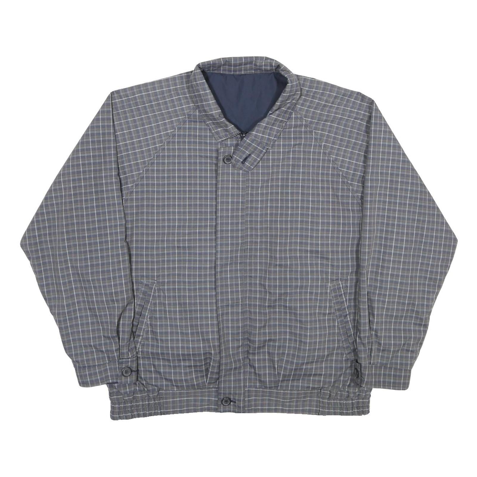 YES SIR Mens Grey Check Reversible Jacket XL Polyester Blend Zip Casual Refurbished - N/A refurbished available on Cerqular