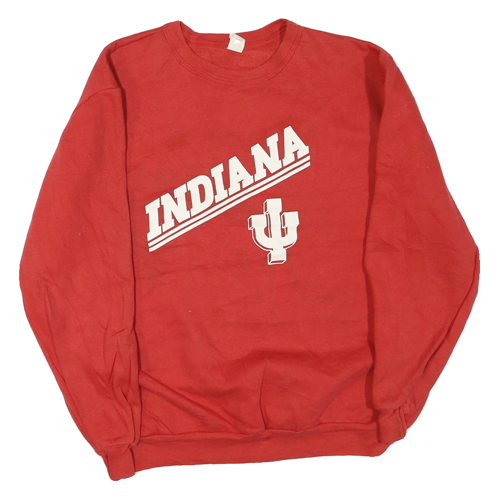 INDIANA Mens Red Sweatshirt M Cotton Blend Crew Neck Long Sleeve Casual Refurbished - N/A refurbished available on Cerqular