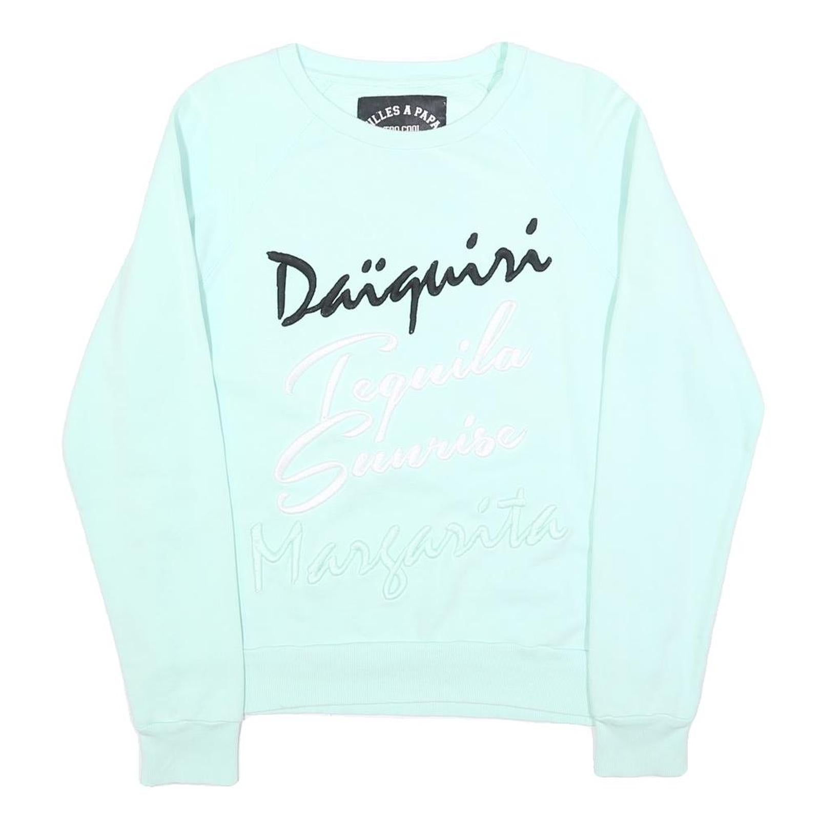 FILLES A PAPA Womens Light Blue Sweatshirt M Crew Neck Casual Pullover Cotton Refurbished - N/A refurbished available on Cerqular