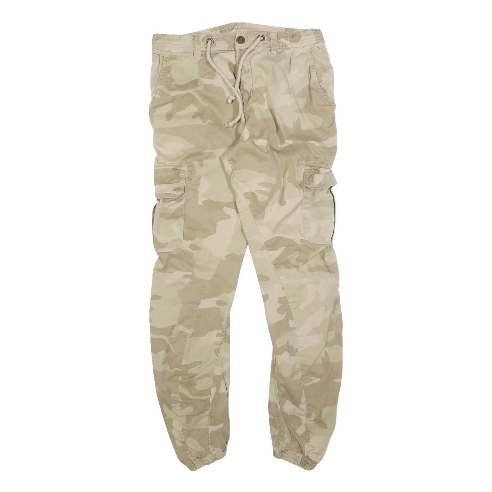 URBAN CLASSICS Mens Beige Slim Cargo Trousers W30 L30 Drawstring Casual Pants Refurbished - N/A refurbished available on Cerqular