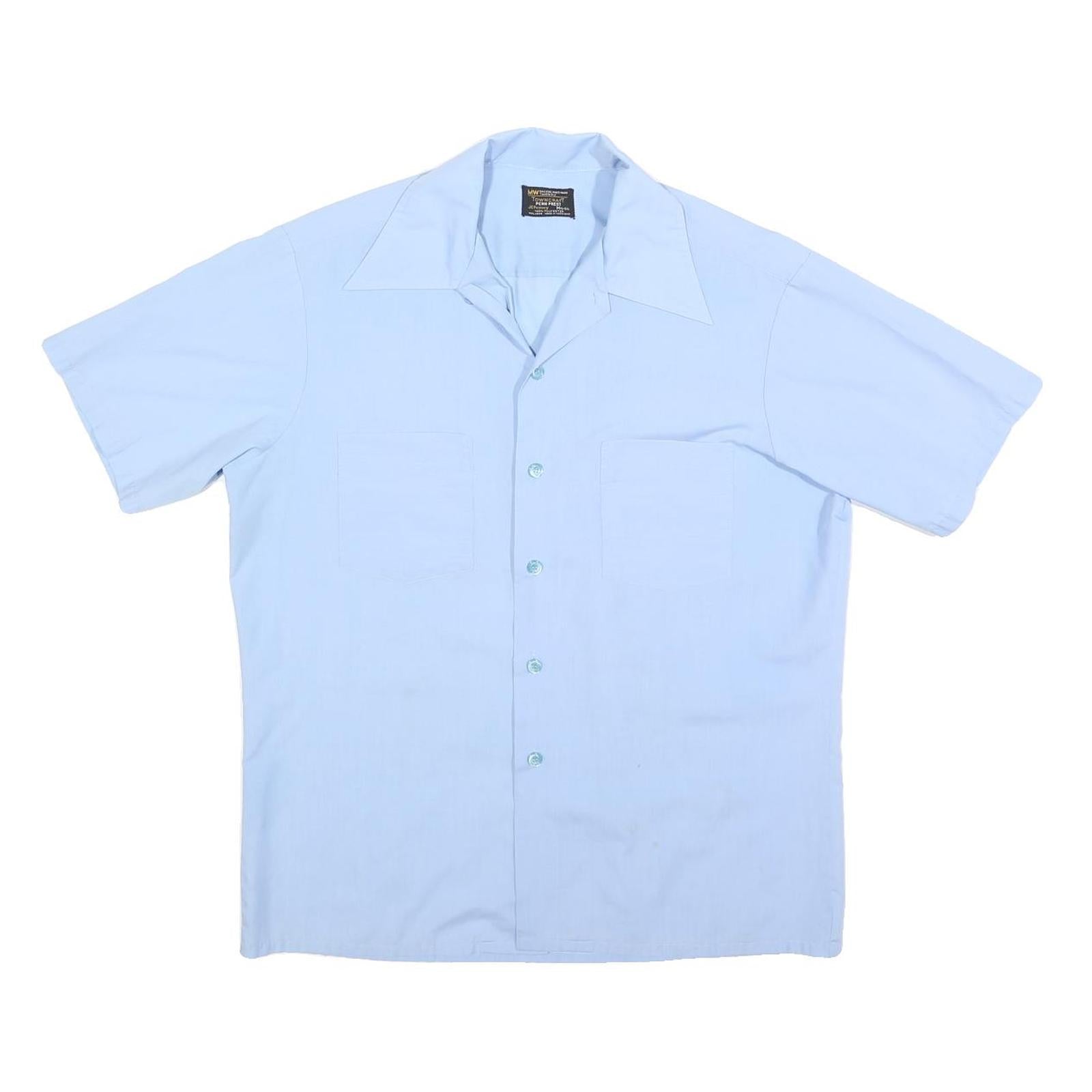 Buy JC PENNY Mens Blue Shirt M Cotton Blend Short Sleeve Button Front Refurbished - $19.49 JC PENNY Mens Blue Shirt M Cotton Blend Short Sleeve Button Front Refurbished - N/A refurbished available on Cerqular