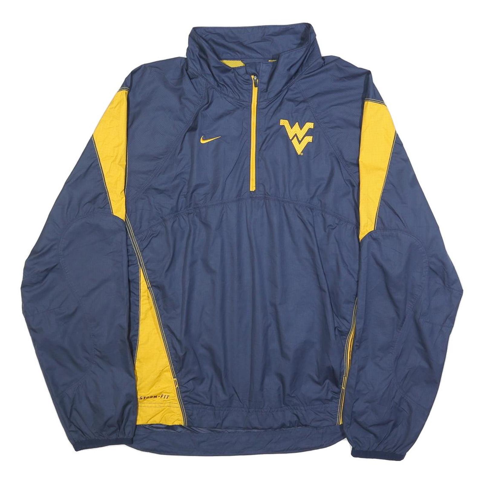 Buy NIKE Mens Blue & Yellow West Virginia Storm-Fit Jacket S Polyester Zip Athletic Refurbished - $49.39 NIKE Mens Blue & Yellow West Virginia Storm-Fit Jacket S Polyester Zip Athletic Refurbished - N/A refurbished available on Cerqular