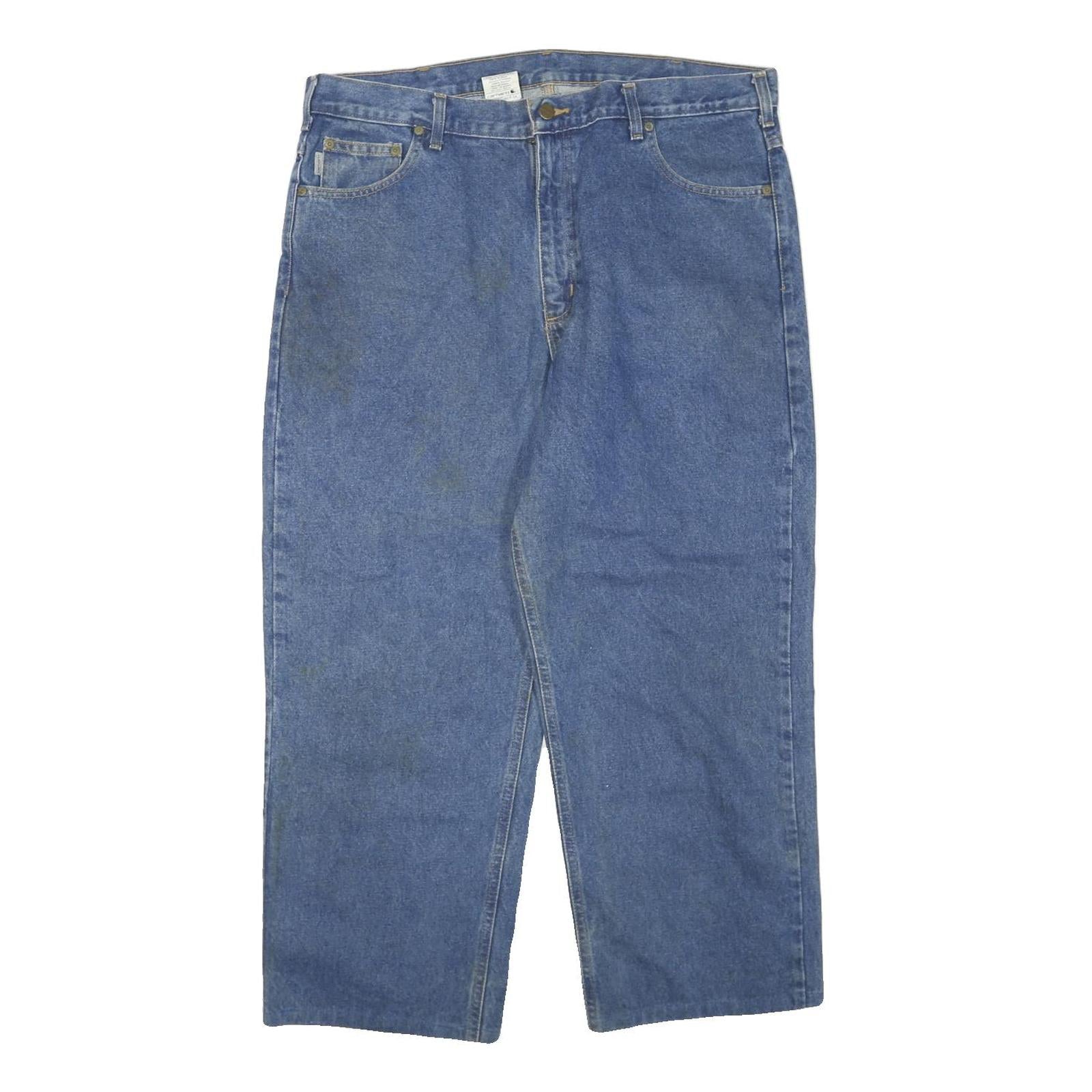 CARHARTT Mens Regular Fit Denim Blue Jeans W40 L26 Cotton Blend Zip Pocket Refurbished - N/A refurbished available on Cerqular