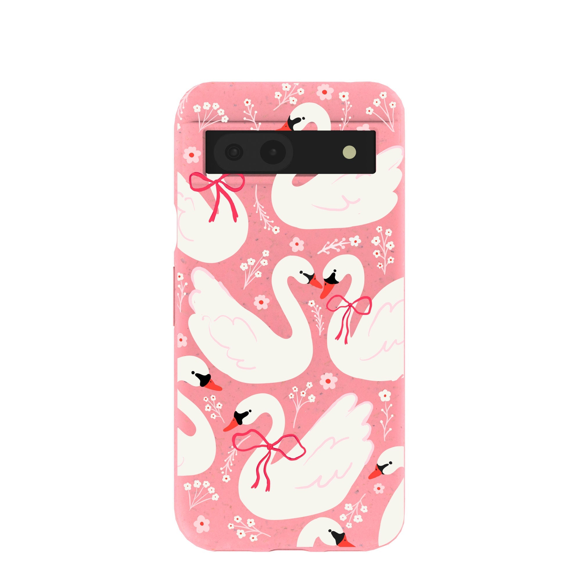 Bubblegum Pink Swan Garden Google Pixel 8a Case Refurbished - Pela Case refurbished available on Cerqular