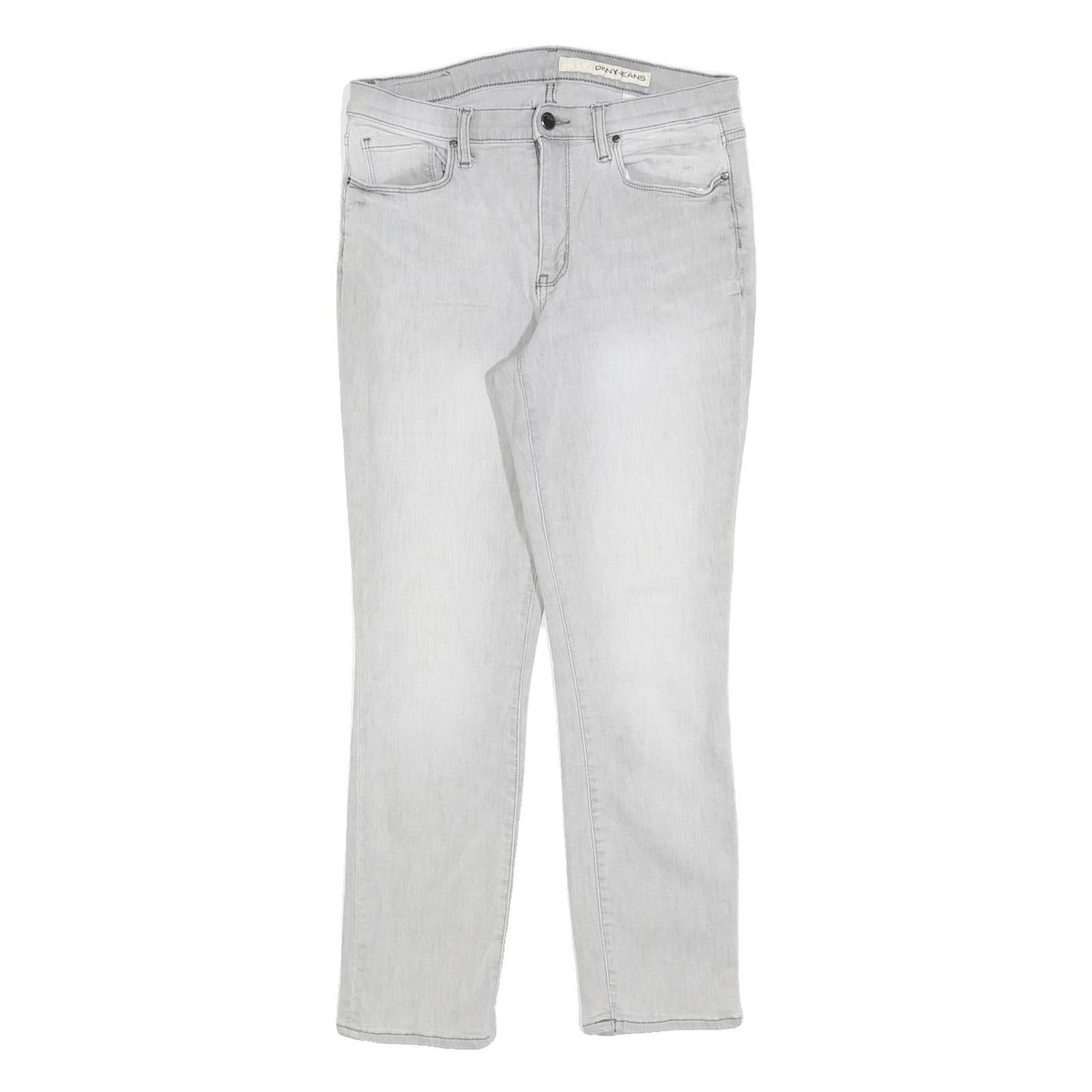 DKNY Womens Light Grey Slim Fit Skinny Denim Cotton Blend Jeans W28 L26 Zip Refurbished - N/A refurbished available on Cerqular