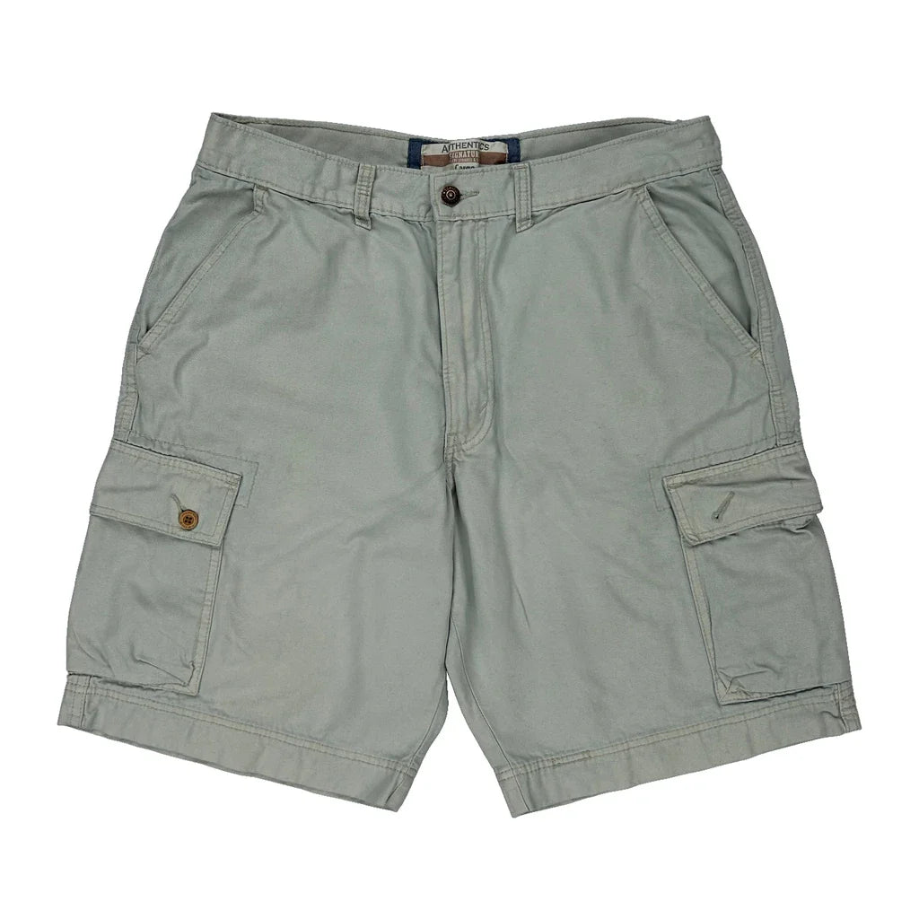 Levis Cargo Shorts - 35W 11L Grey Cotton Refurbished - Thrifted (note: this is a term often used to describe second- refurbished available on Cerqular