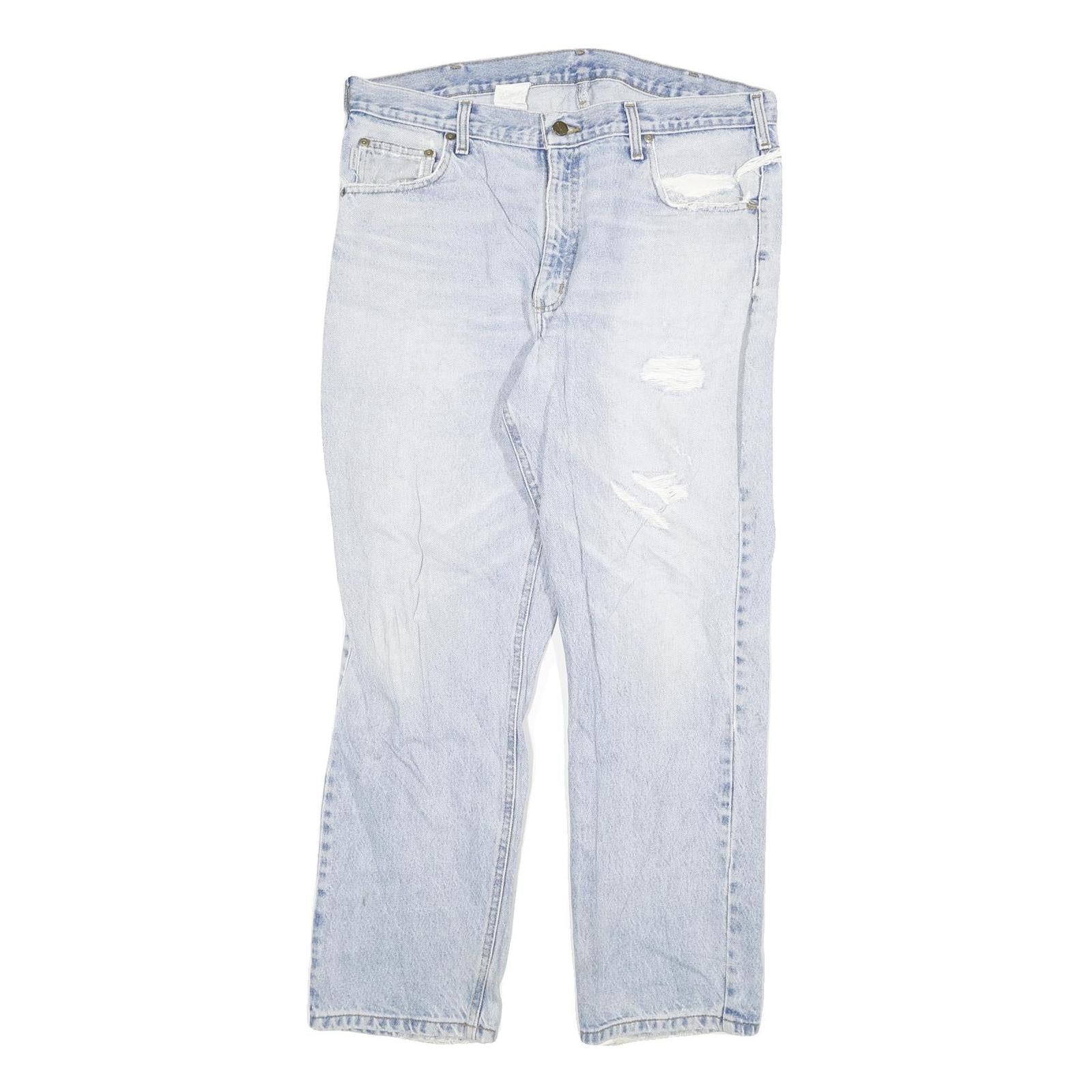 CARHARTT Mens Regular Fit Light Blue Denim Jeans W36 L29 Distressed Cotton Blend Refurbished - N/A refurbished available on Cerqular