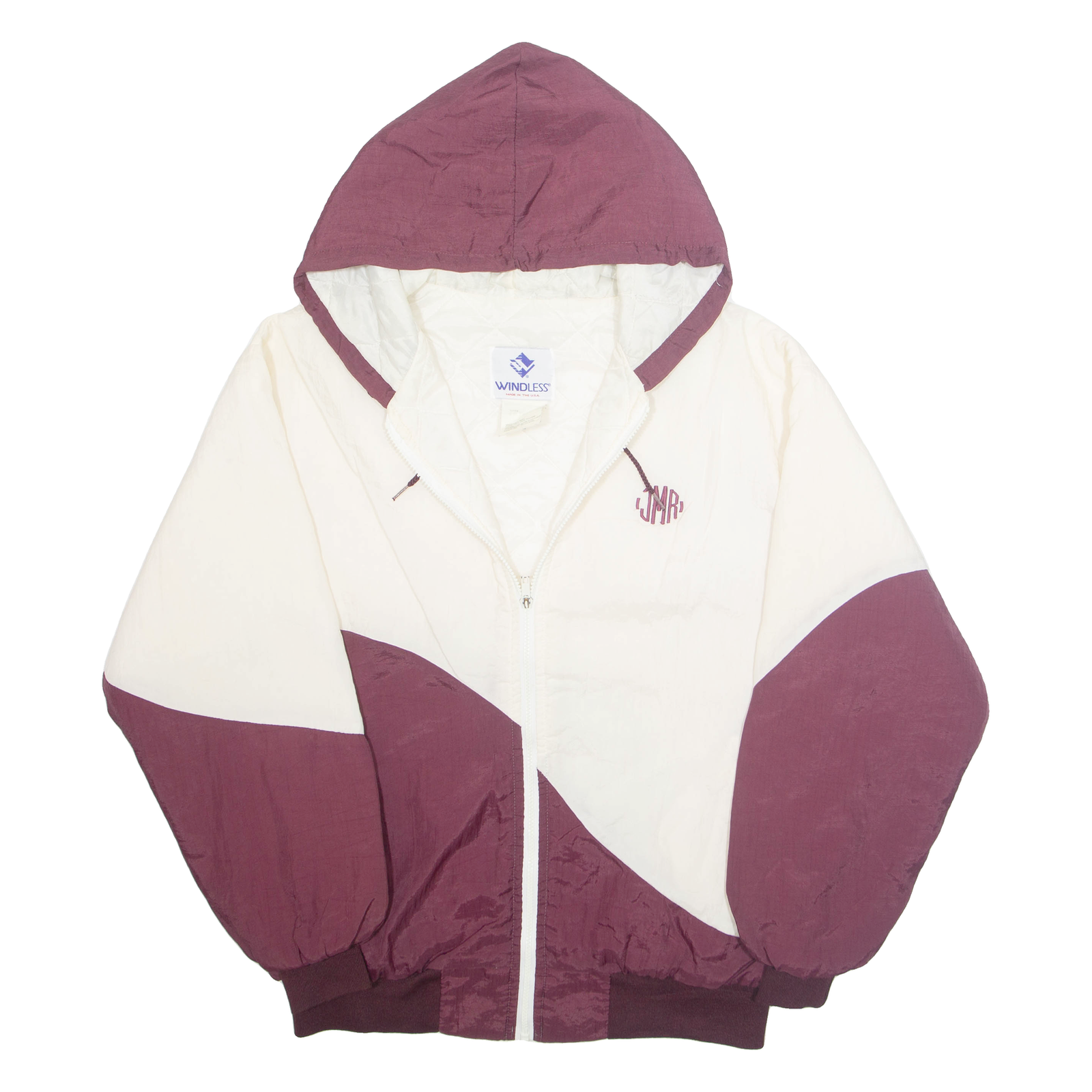 WINDLESS Mens Jacket White Nylon USA Hooded L Refurbished - N/A refurbished available on Cerqular