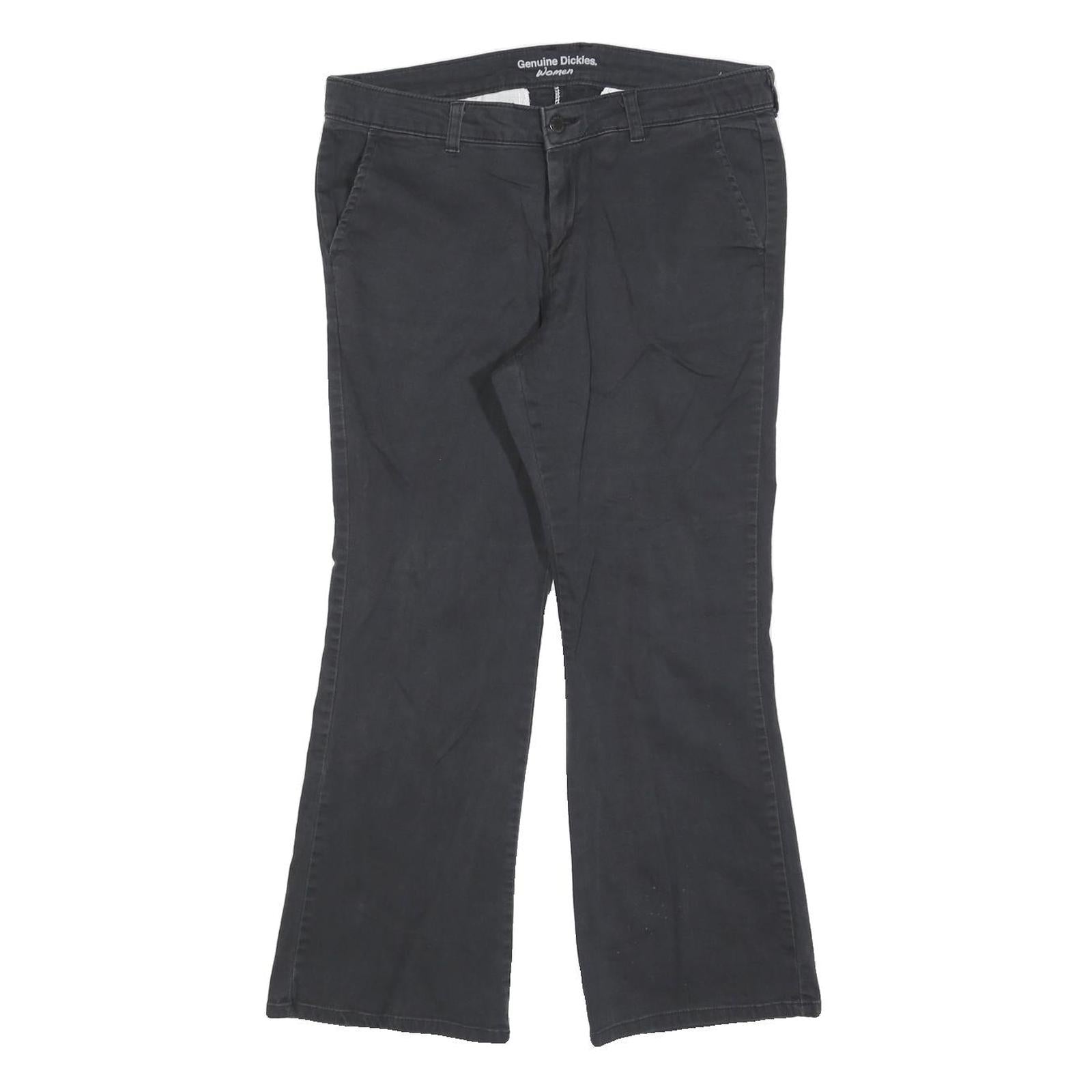 DICKIES Womens Cotton Blend Black Slim Flared Trousers W32 L26 Workwear Refurbished - N/A refurbished available on Cerqular