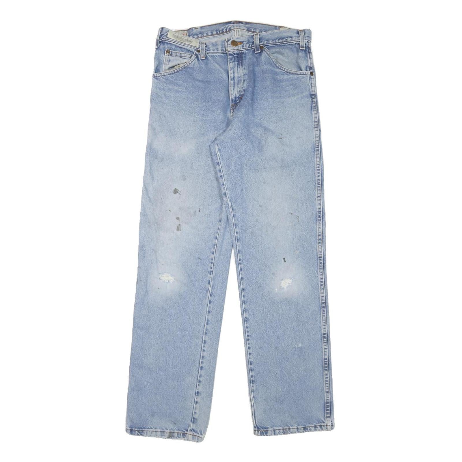 DICKIES Mens Regular Fit Denim Jeans Light Blue W32 L32 Zip Pockets Casual Refurbished - N/A refurbished available on Cerqular