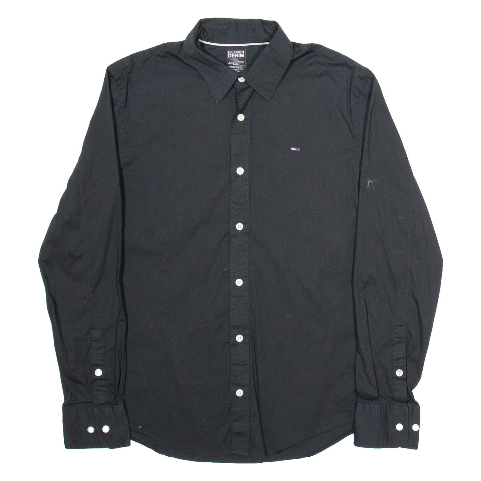 TOMMY HILFIGER Mens Plain Shirt Black Long Sleeve M Refurbished - N/A refurbished available on Cerqular
