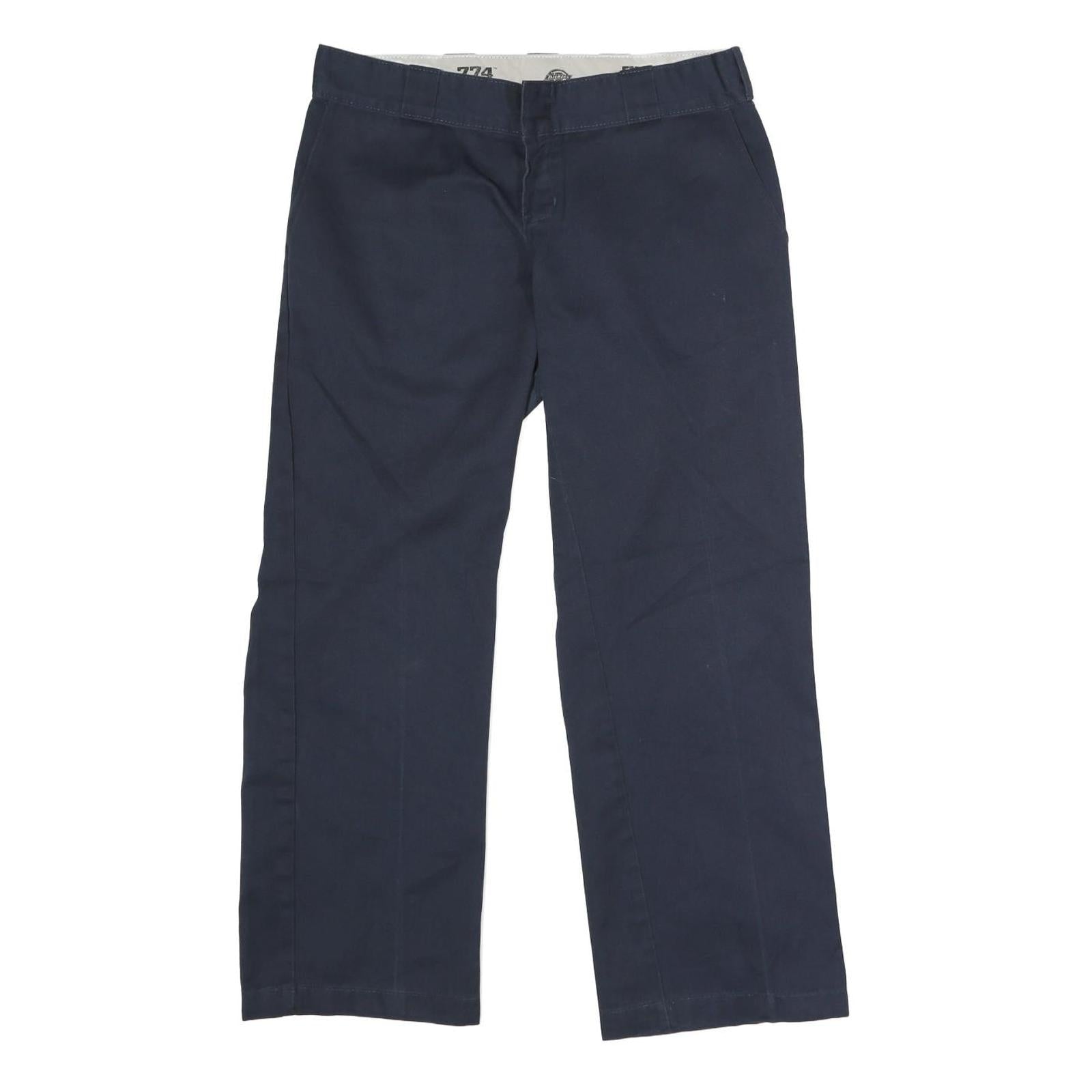 DICKIES Womens Navy Classic Straight Trousers W32 L28 Workwear Zip Closure Refurbished - N/A refurbished available on Cerqular