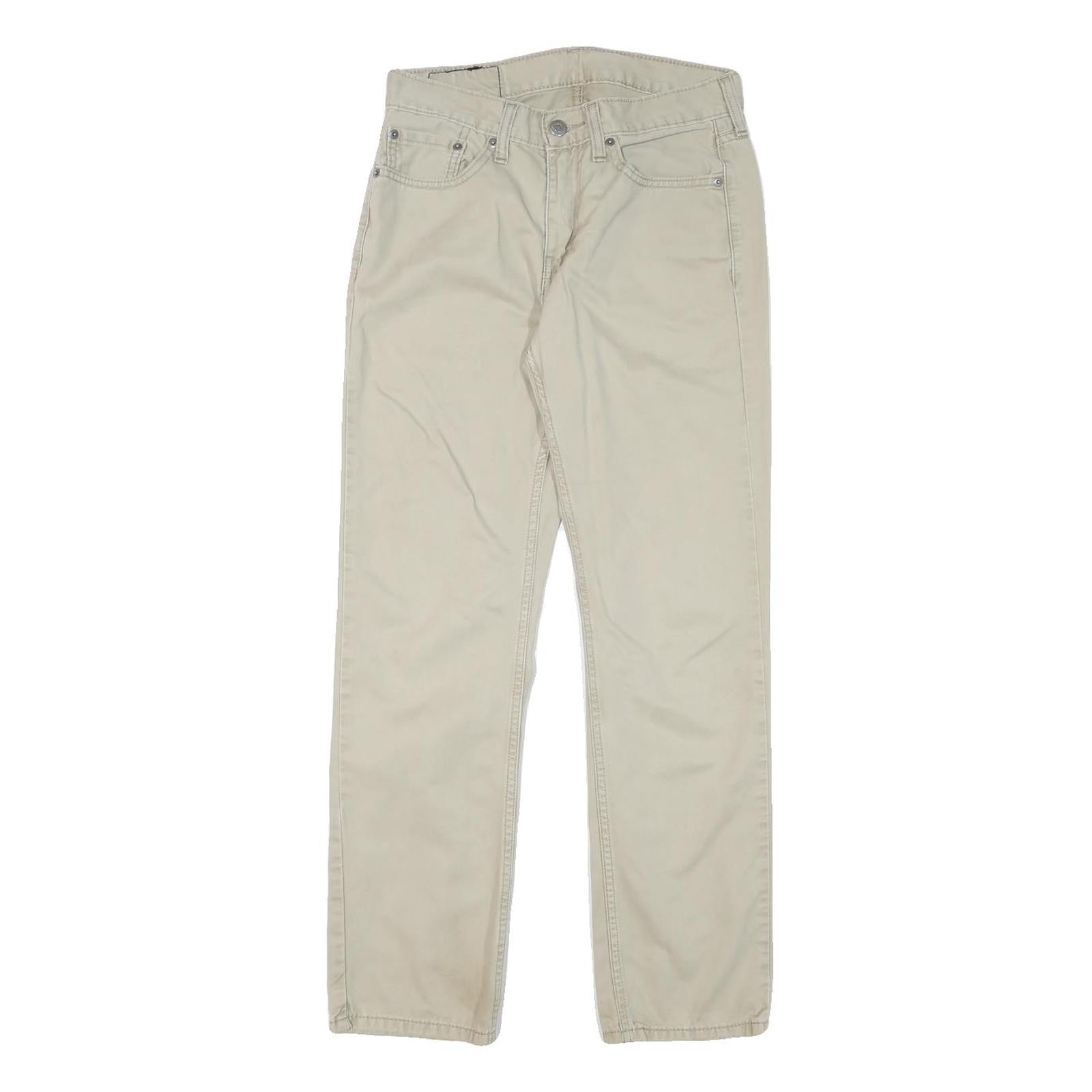 LEVI'S Mens Beige Cotton Blend Regular Straight Trousers W28 L28 Casual Zip Refurbished - N/A refurbished available on Cerqular