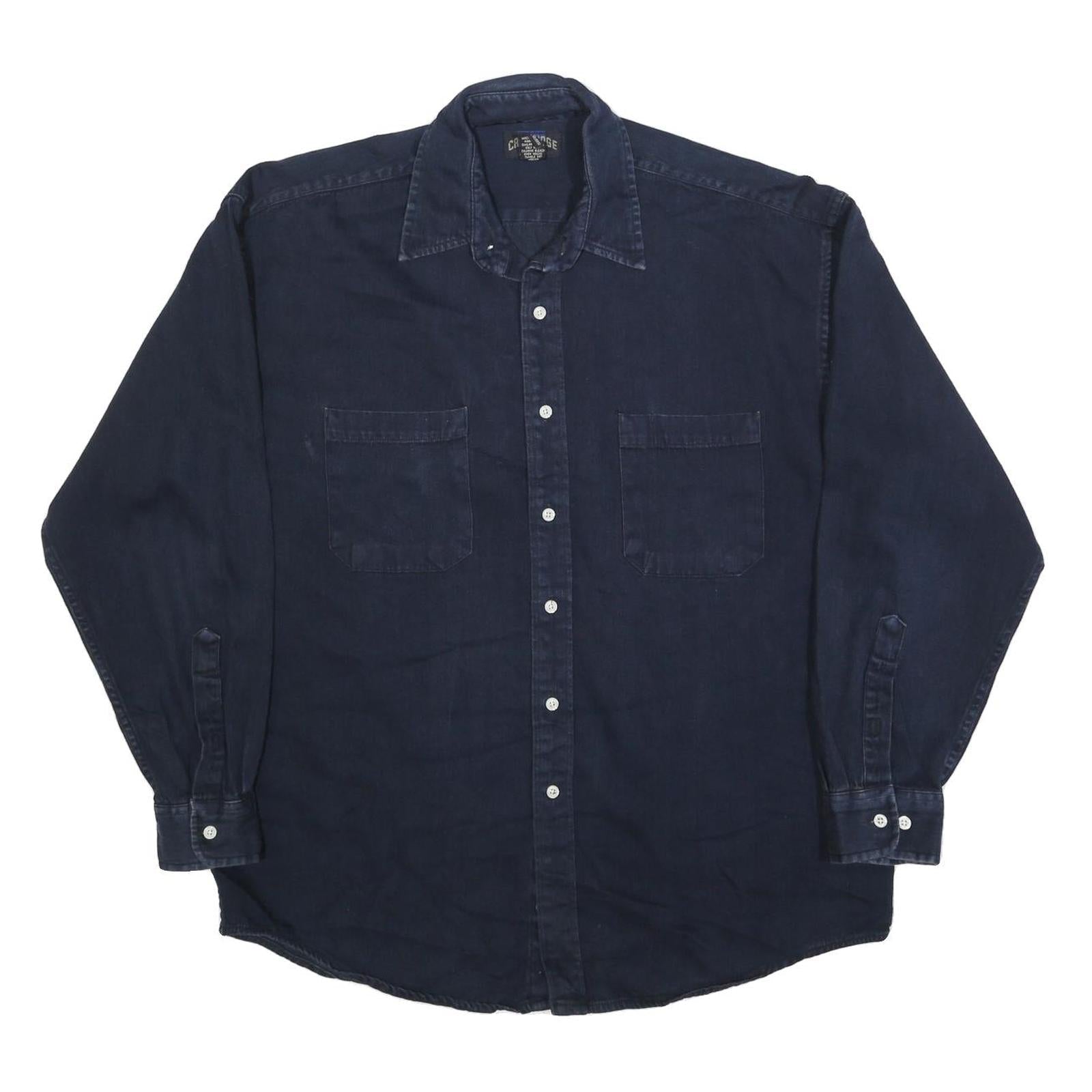 CAMBRIDGE CLASSICS Mens Navy Blue Shirt L Cotton Blend Casual Button Down Refurbished - N/A refurbished available on Cerqular