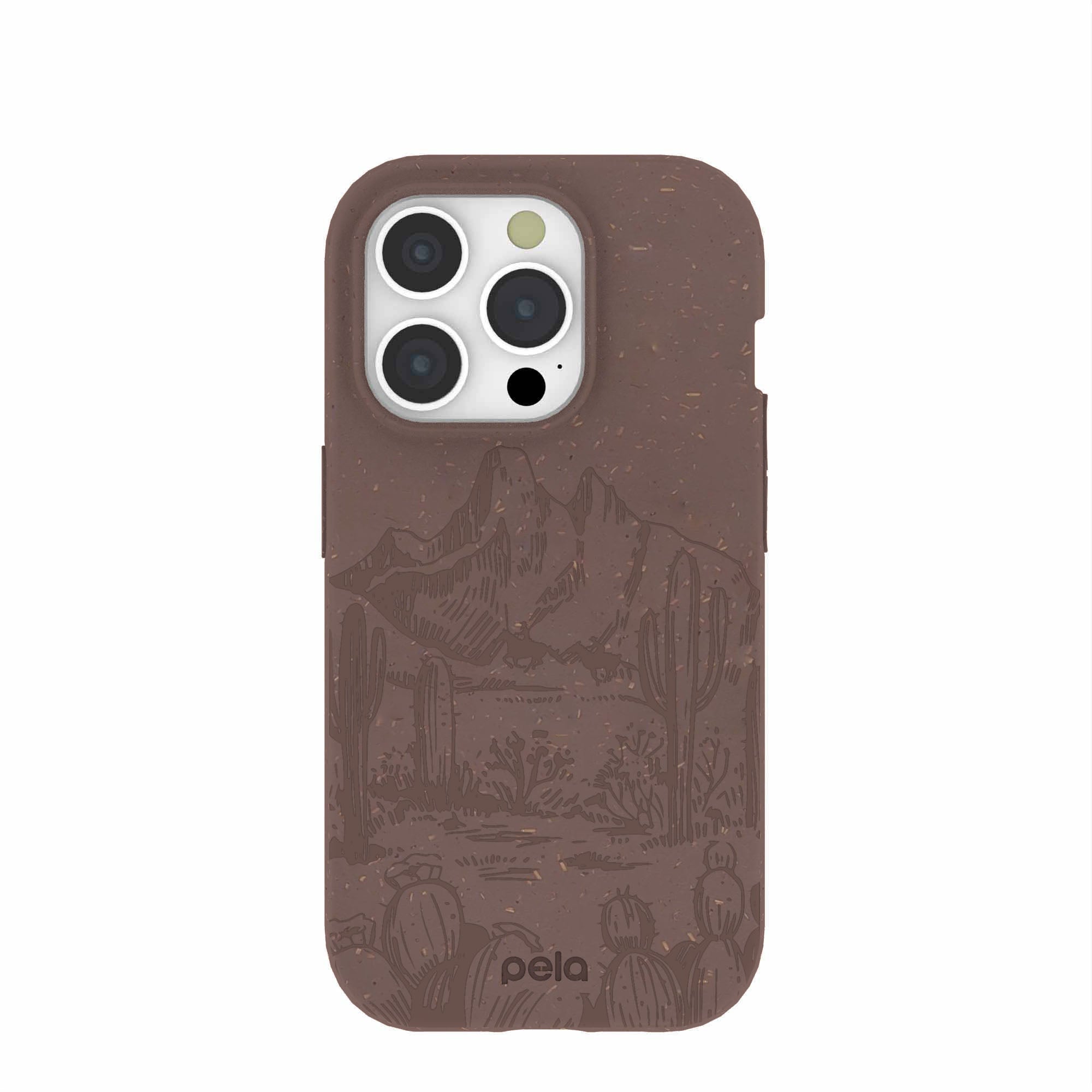 Chocolate Brown Desert Run iPhone 15 Pro Case Refurbished - Pela Case refurbished available on Cerqular