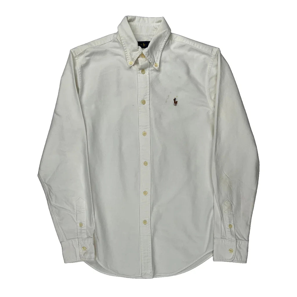 Ralph Lauren Shirt - Small White Cotton Refurbished - Thrifted (note: this is a term often used to describe second- refurbished available on Cerqular