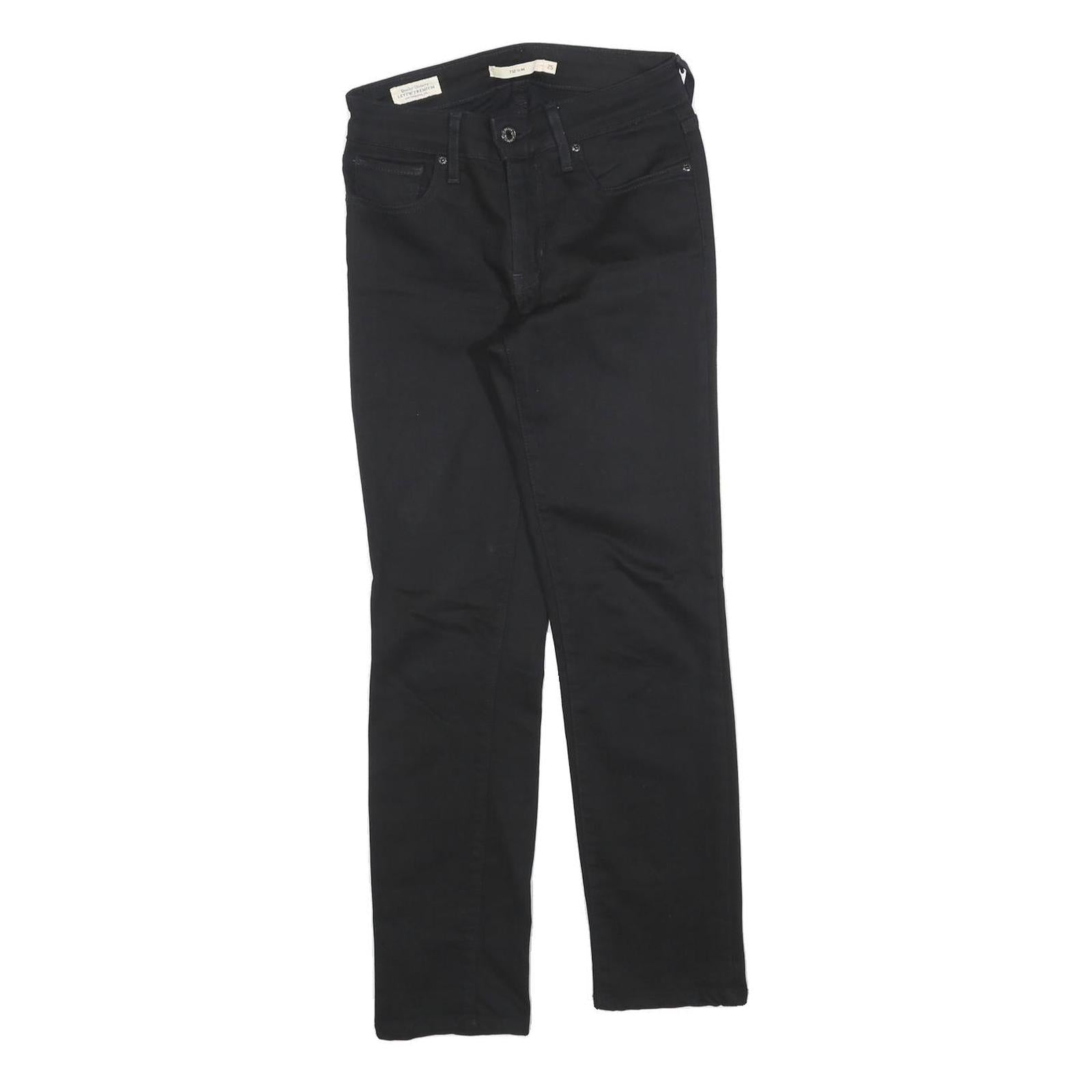 LEVI'S 712 Womens Jeans Black Slim Skinny Denim W25 L27 Stretch Cotton Blend Zip Refurbished - N/A refurbished available on Cerqular