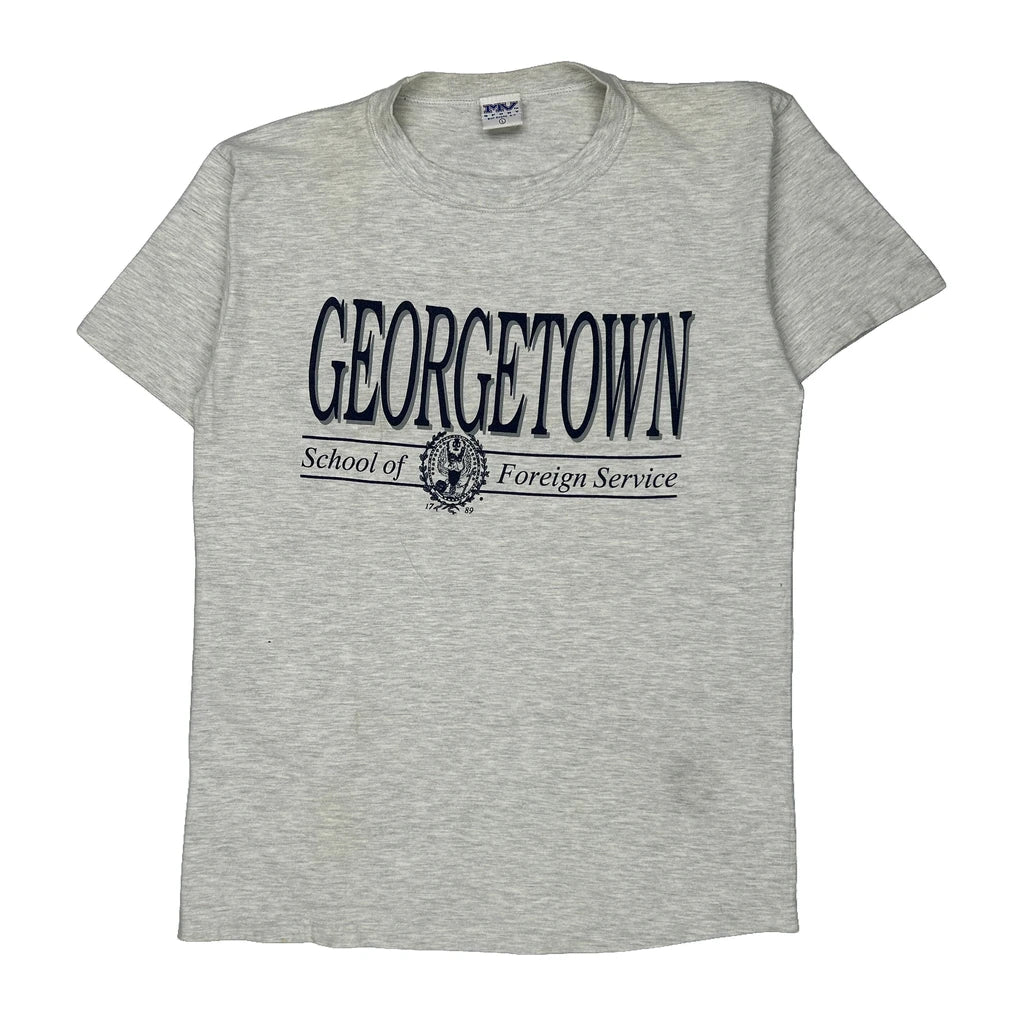 Mv Sport College T-Shirt - Large Grey Cotton Refurbished - Thrifted (note: this is a term often used to describe second- refurbished available on Cerqular