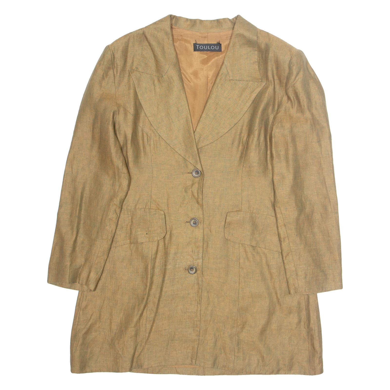 TOULOU Womens Blazer Jacket Brown L Refurbished - N/A refurbished available on Cerqular