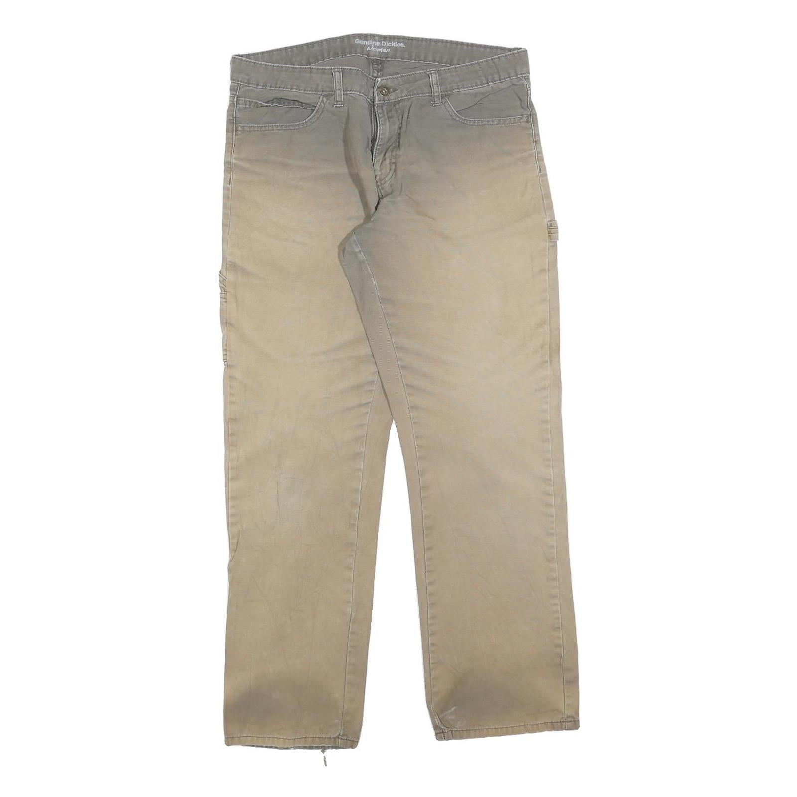 DICKIES Womens Beige Relaxed Straight Denim Medium W32 L30 Zip Cotton Blend Refurbished - N/A refurbished available on Cerqular