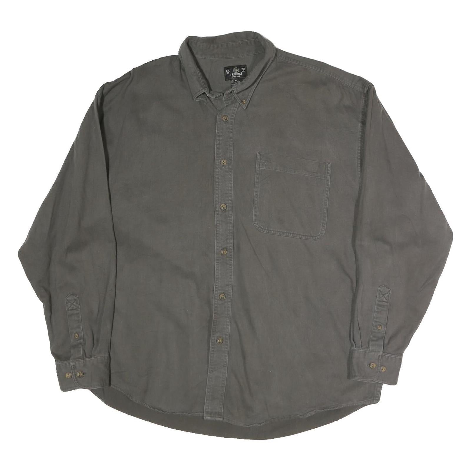 J.RIGGINGS Mens Grey Cotton Shirt M Casual Button Front Workwear Refurbished - N/A refurbished available on Cerqular