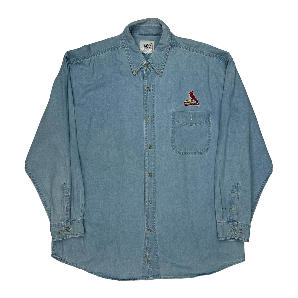 Buy Cardinals Lee Sport Denim Shirt - XL Blue Cotton Refurbished - $53.59 Cardinals Lee Sport Denim Shirt - XL Blue Cotton Refurbished - Thrifted (note: this is a term often used to describe second- refurbished available on Cerqular