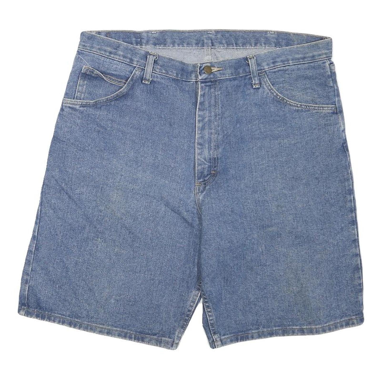 WRANGLER Mens Denim Blue Casual Shorts XL W38 Classic Cotton Blend Summer Refurbished - N/A refurbished available on Cerqular