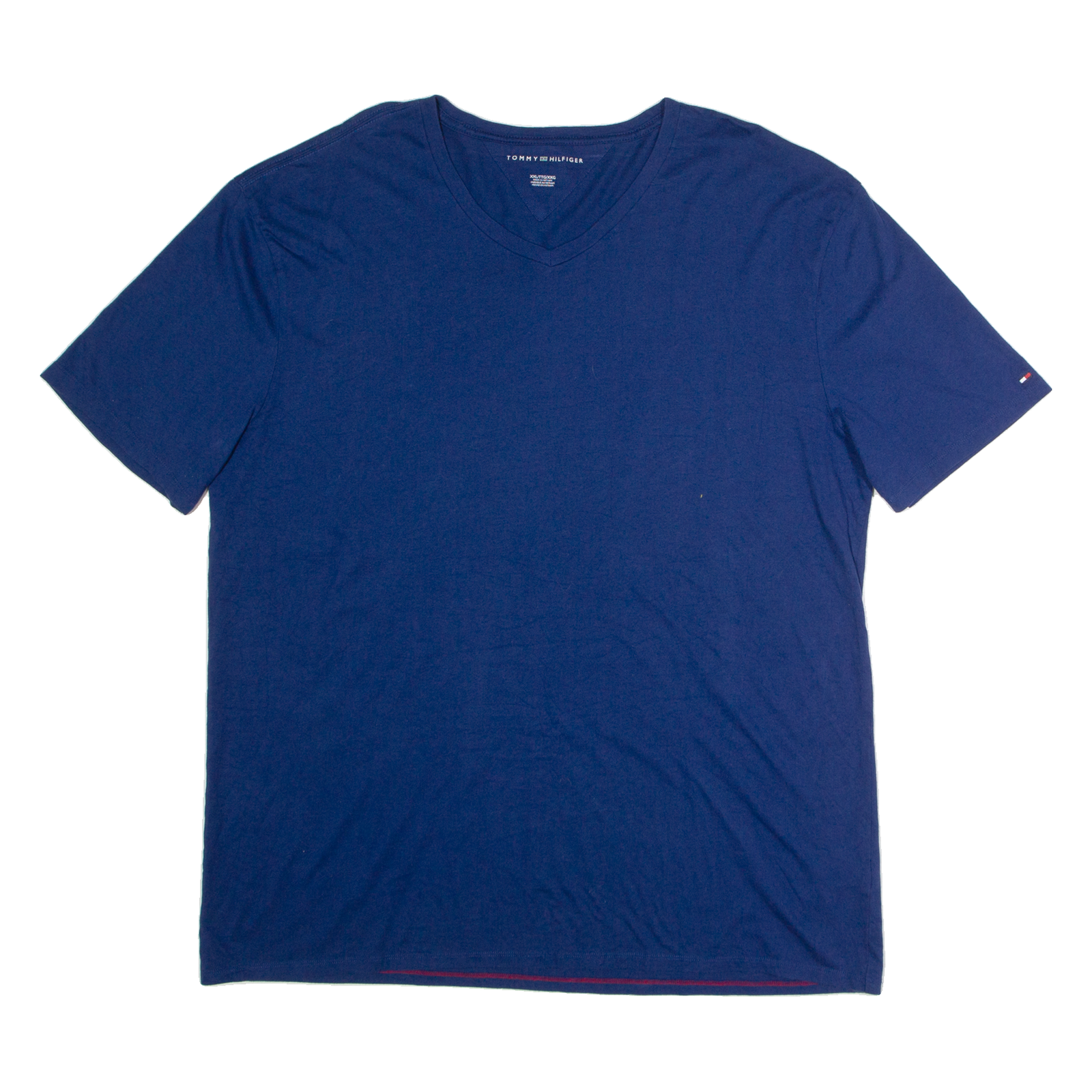 TOMMY HILFIGER Mens T-Shirt Blue V-Neck 2XL Refurbished - N/A refurbished available on Cerqular