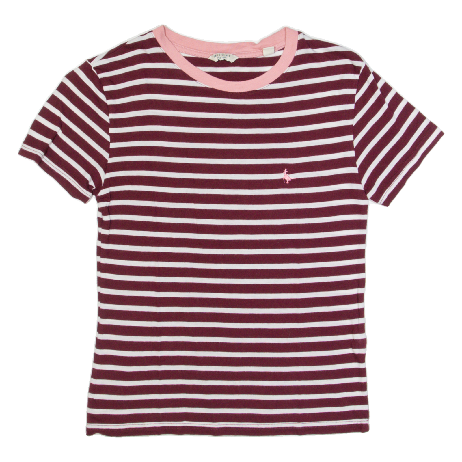 JACK WILLS Womens T-Shirt Maroon UK 8 Refurbished - N/A refurbished available on Cerqular