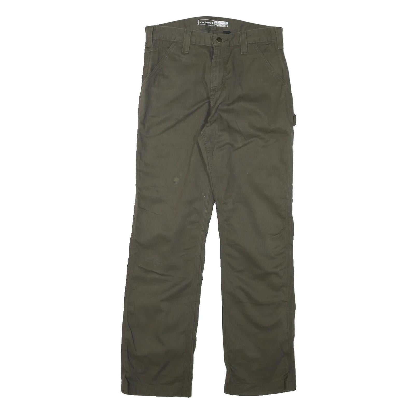 CARHARTT Mens Cotton Blend Green Regular Straight Trousers W30 L32 Workwear Refurbished - N/A refurbished available on Cerqular