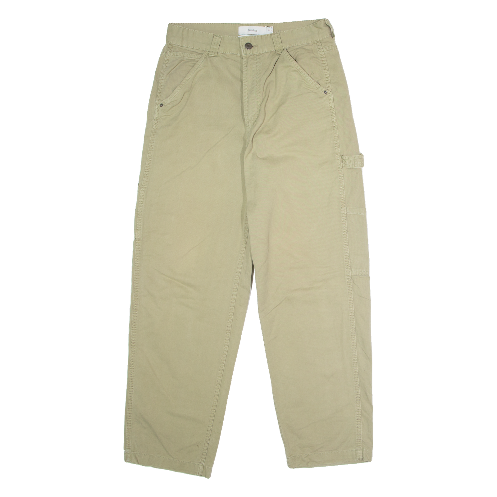 BERHSKA Carpenter Mens Trousers Beige Regular Straight W30 L32 Refurbished - N/A refurbished available on Cerqular