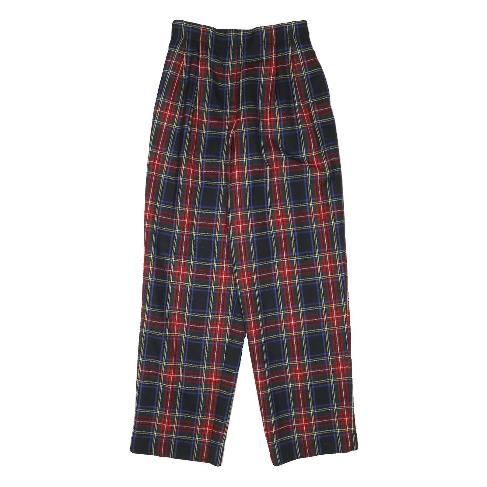 LIZ CLAIBORNE Womens Wool Blend Relaxed Trousers Red Blue Plaid W26 L30 Refurbished - N/A refurbished available on Cerqular