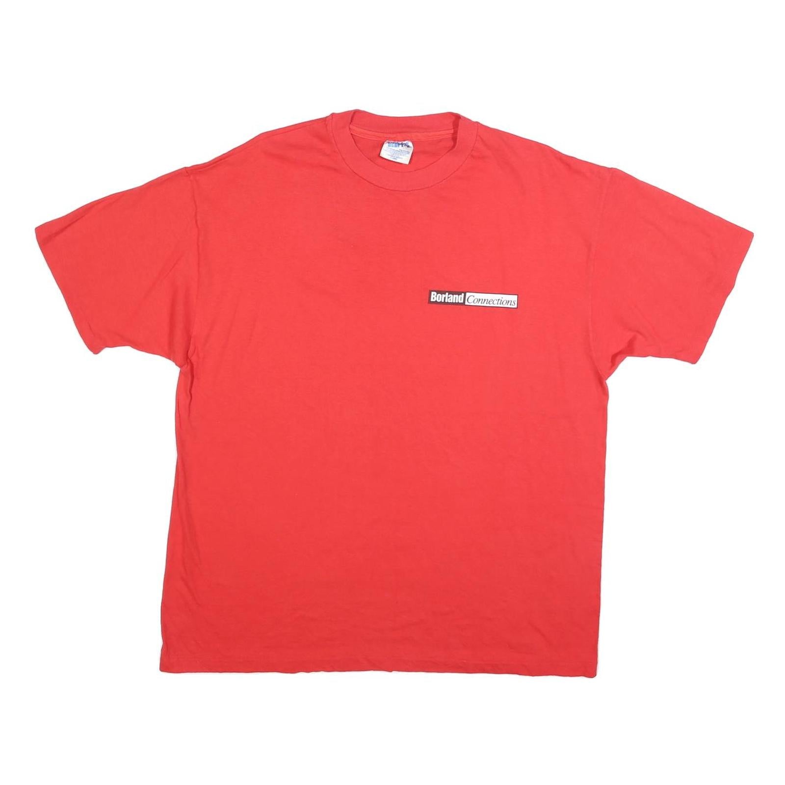 HANES Mens Red Borland Connections Graphic T-Shirt XL Short Sleeve Crew Neck Refurbished - N/A refurbished available on Cerqular