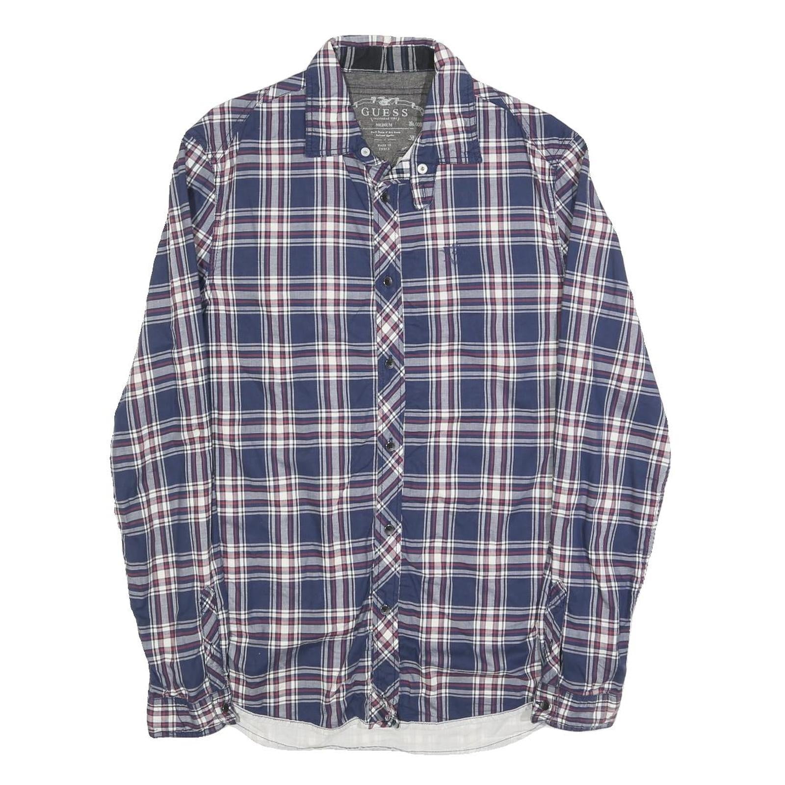 Buy GUESS Mens Blue & Maroon Check Shirt M Cotton Blend Button Collar Casual Refurbished - $32.49 GUESS Mens Blue & Maroon Check Shirt M Cotton Blend Button Collar Casual Refurbished - N/A refurbished available on Cerqular