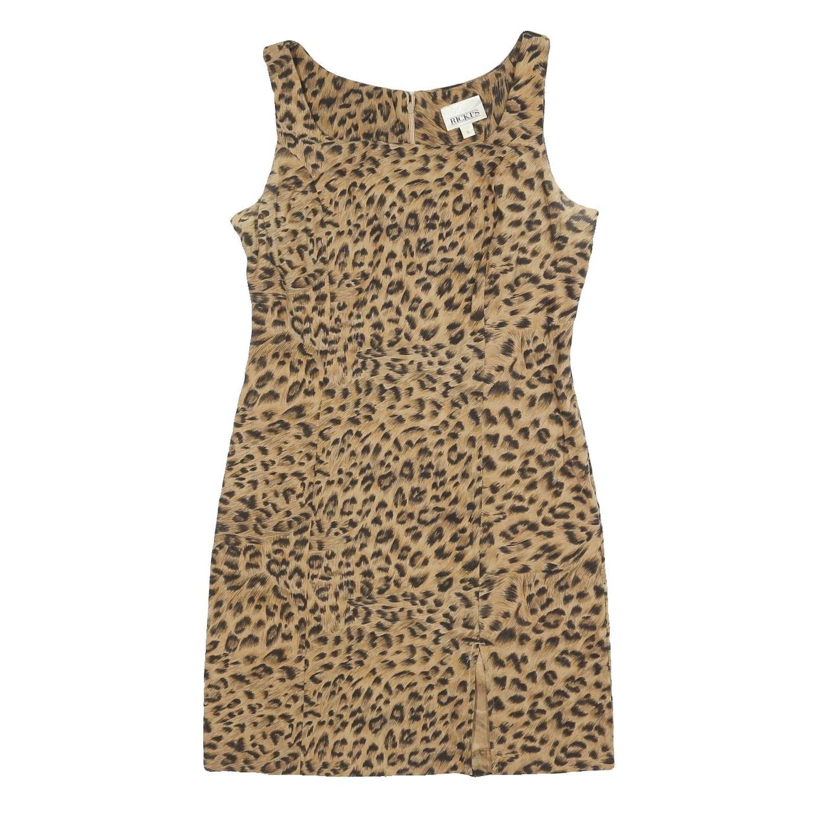 RICKI'S Womens Brown Leopard Print Shift Dress Cotton Blend Sleeveless M Refurbished - N/A refurbished available on Cerqular