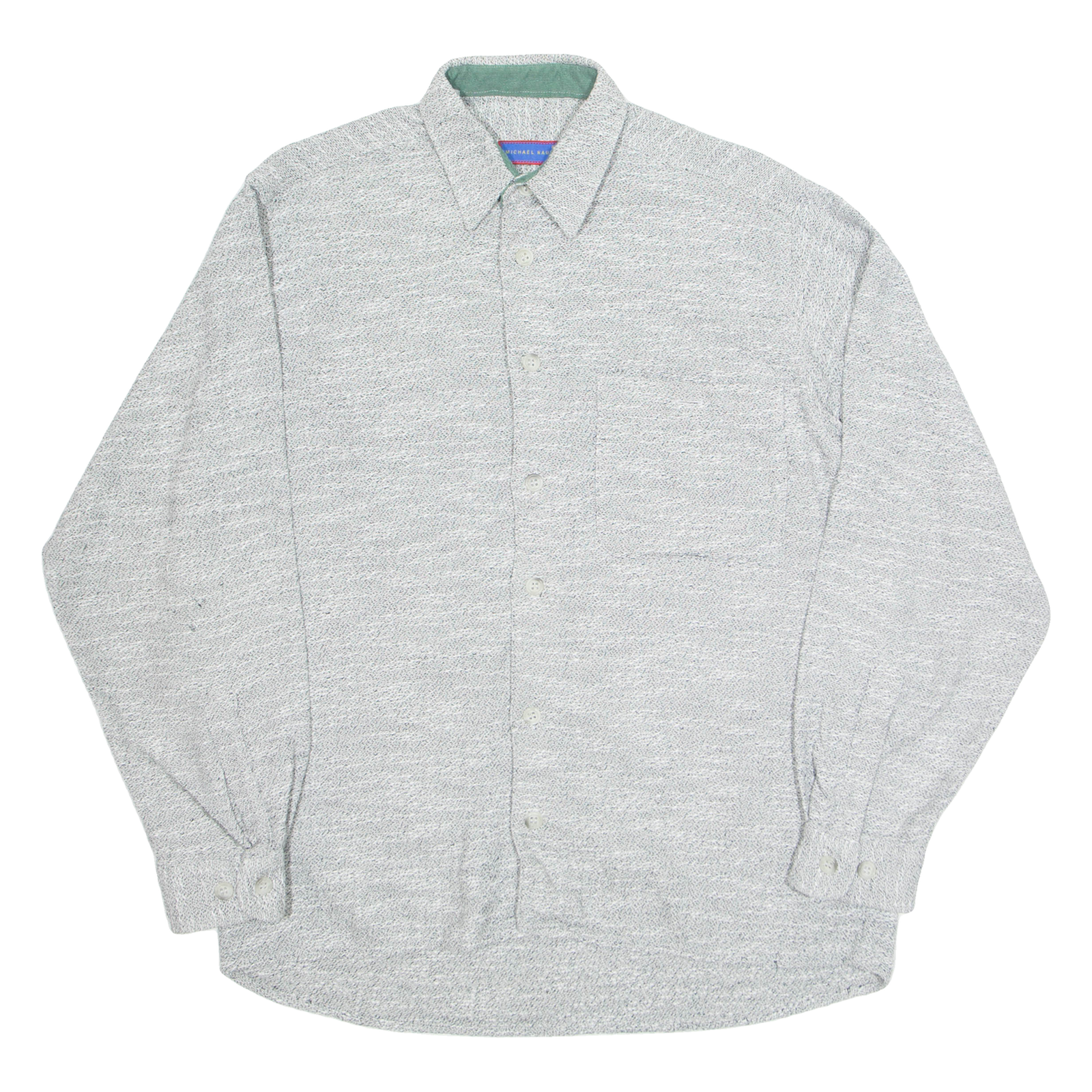 MICHAEL KAUF Mens Plain Shirt Grey Long Sleeve M Refurbished - N/A refurbished available on Cerqular