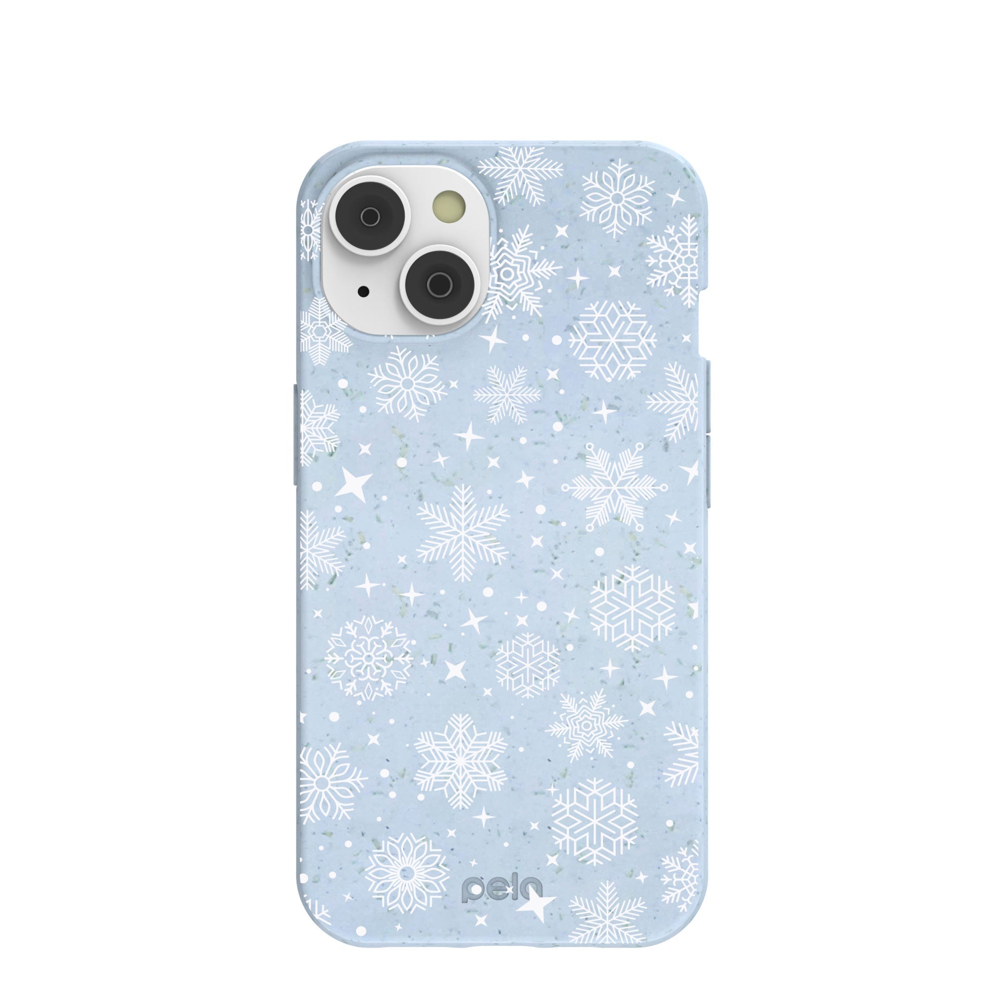 Powder Blue Let it Snow iPhone 14/16e Case Refurbished - Pela Case refurbished available on Cerqular