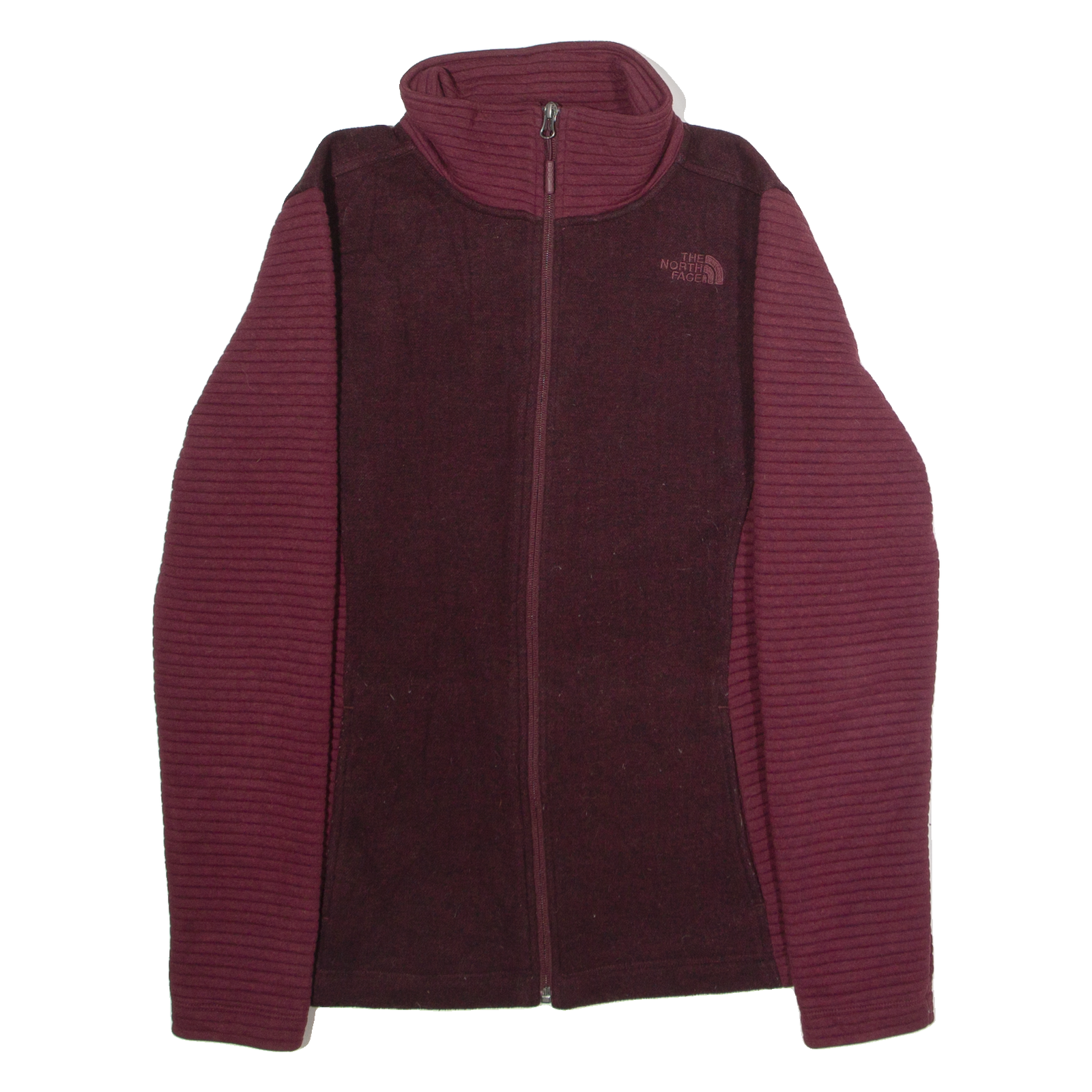 THE NORTH FACE Womens Fleece Jacket Maroon Knit L Refurbished - N/A refurbished available on Cerqular