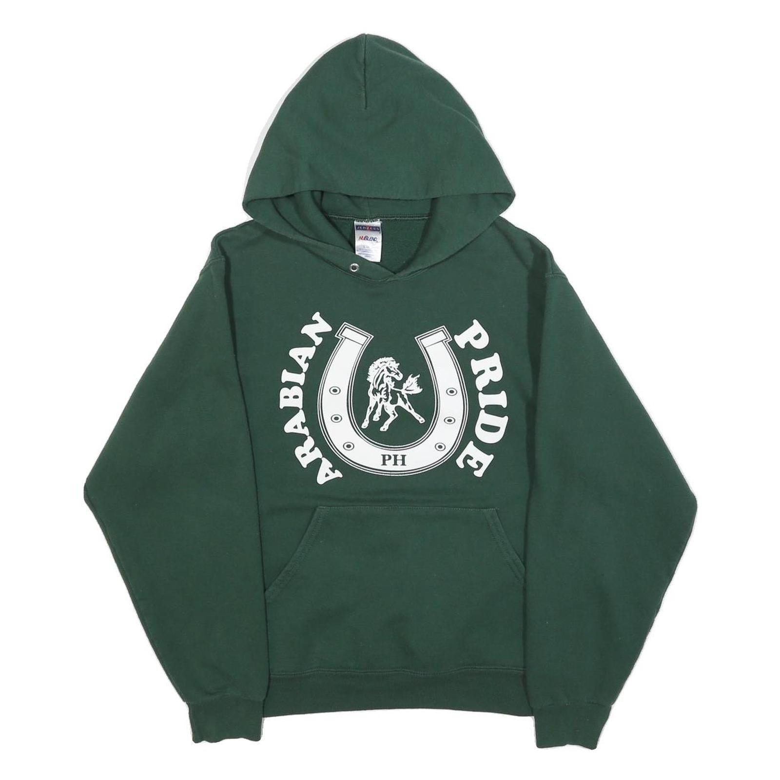 JERZEES Mens Green Arabian Pride Hoodie S Cotton Blend Pullover Casual Refurbished - N/A refurbished available on Cerqular